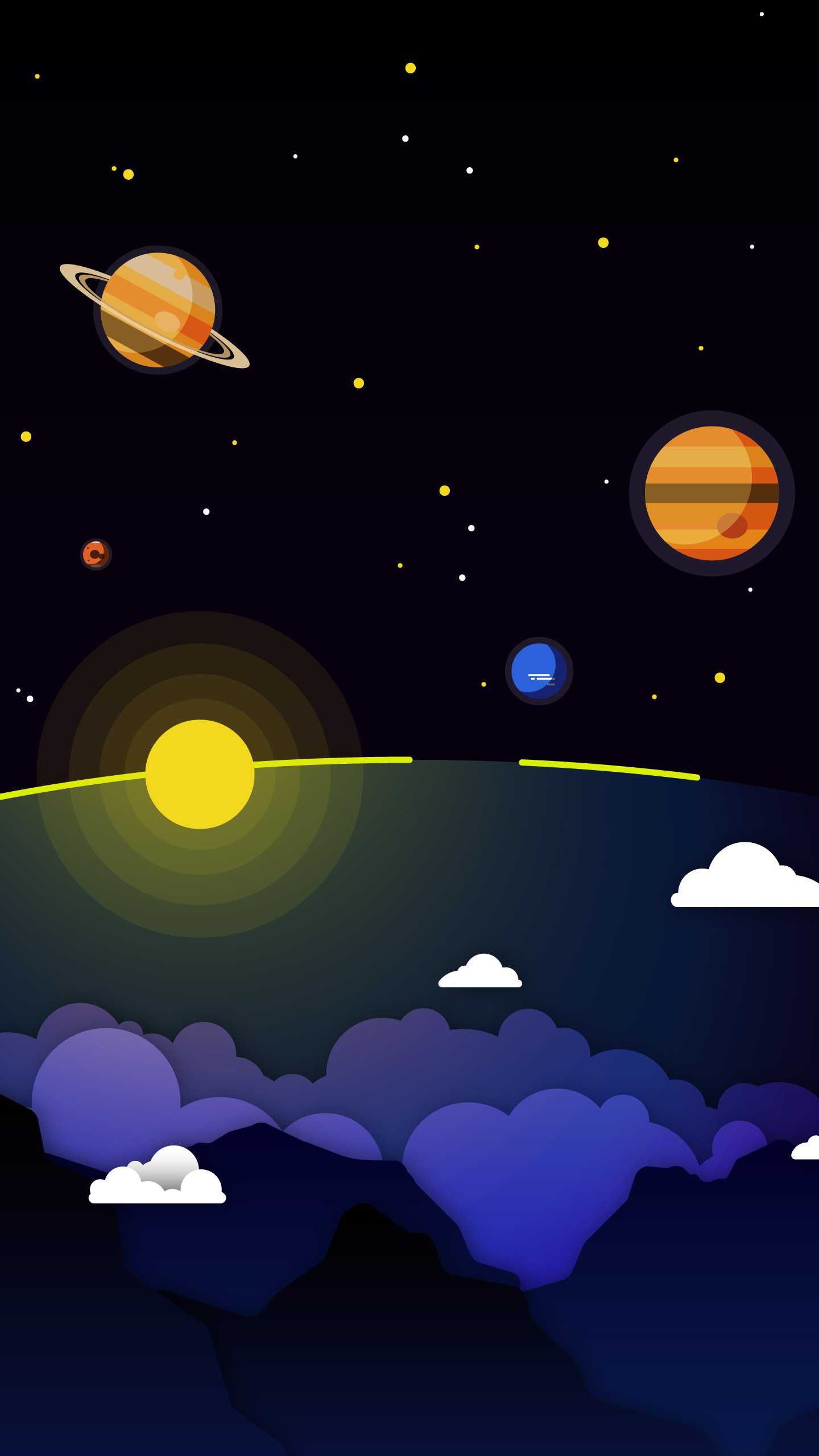 Low Poly Space Planet Minimal Wallpapers