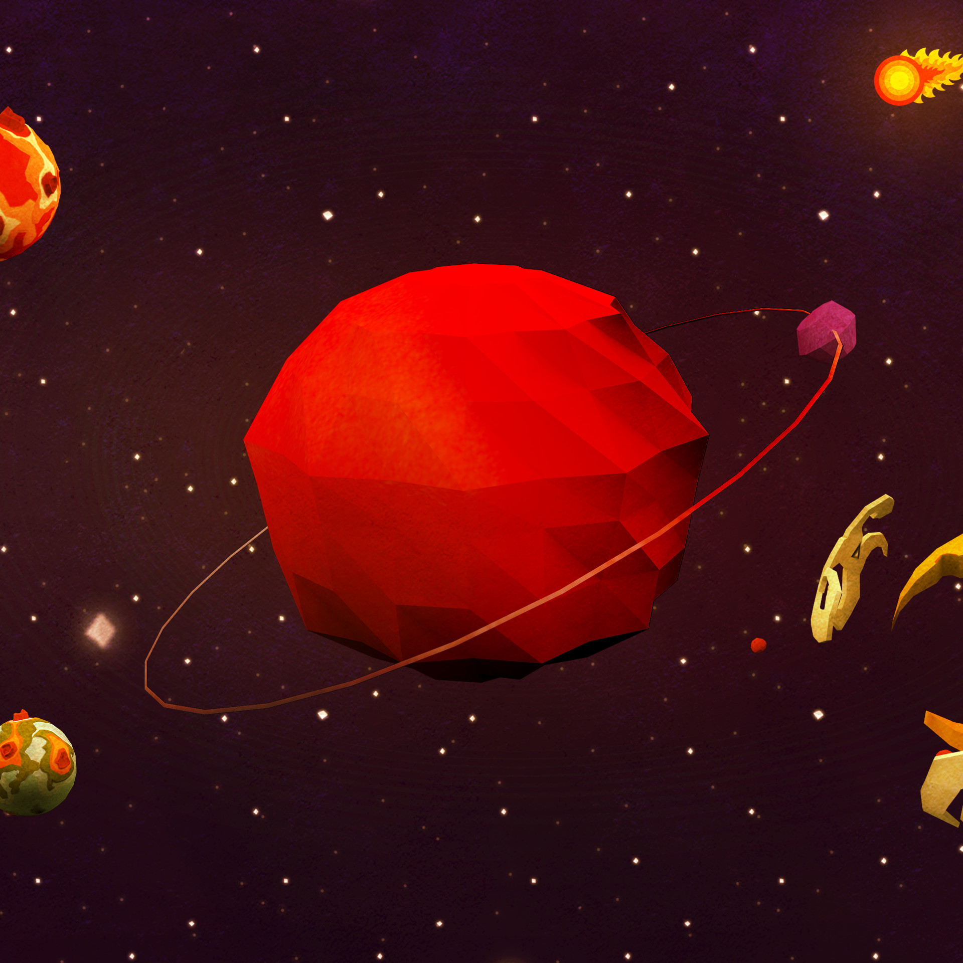 Low Poly Space Planet Minimal Wallpapers