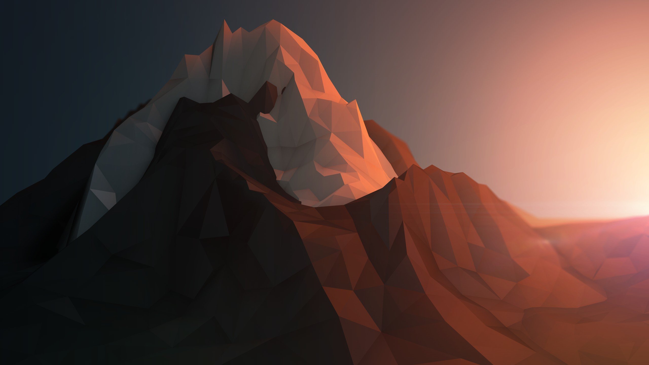 Low Poly Sunrise Mountain Portrait Wallpapers