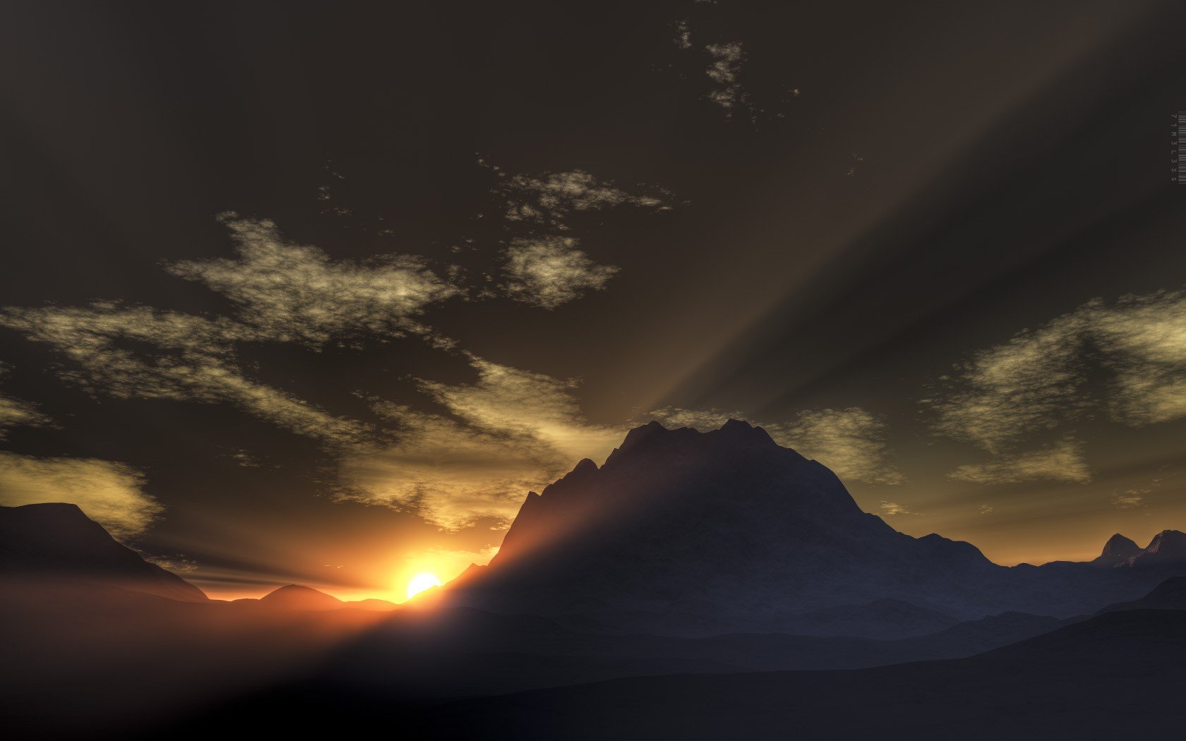 Low Poly Sunrise Mountain Portrait Wallpapers