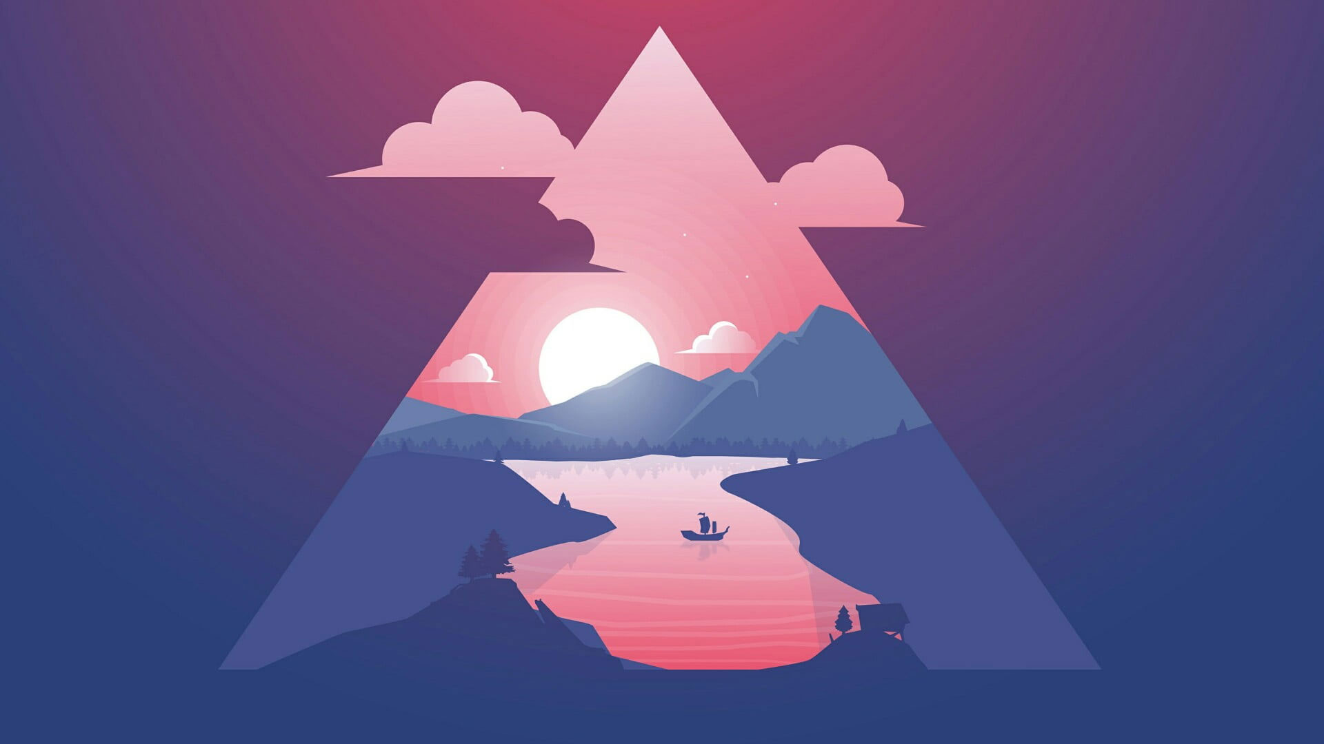 Low Poly Sunset Wallpapers