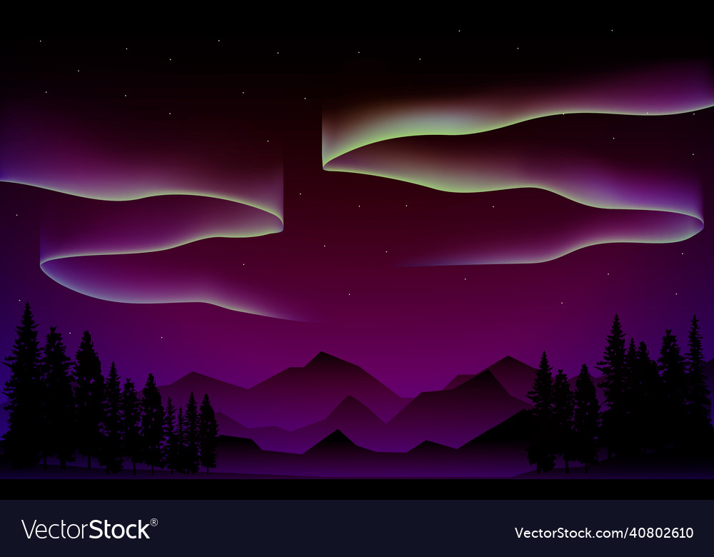 Magenta Aurora Landscape Wallpapers