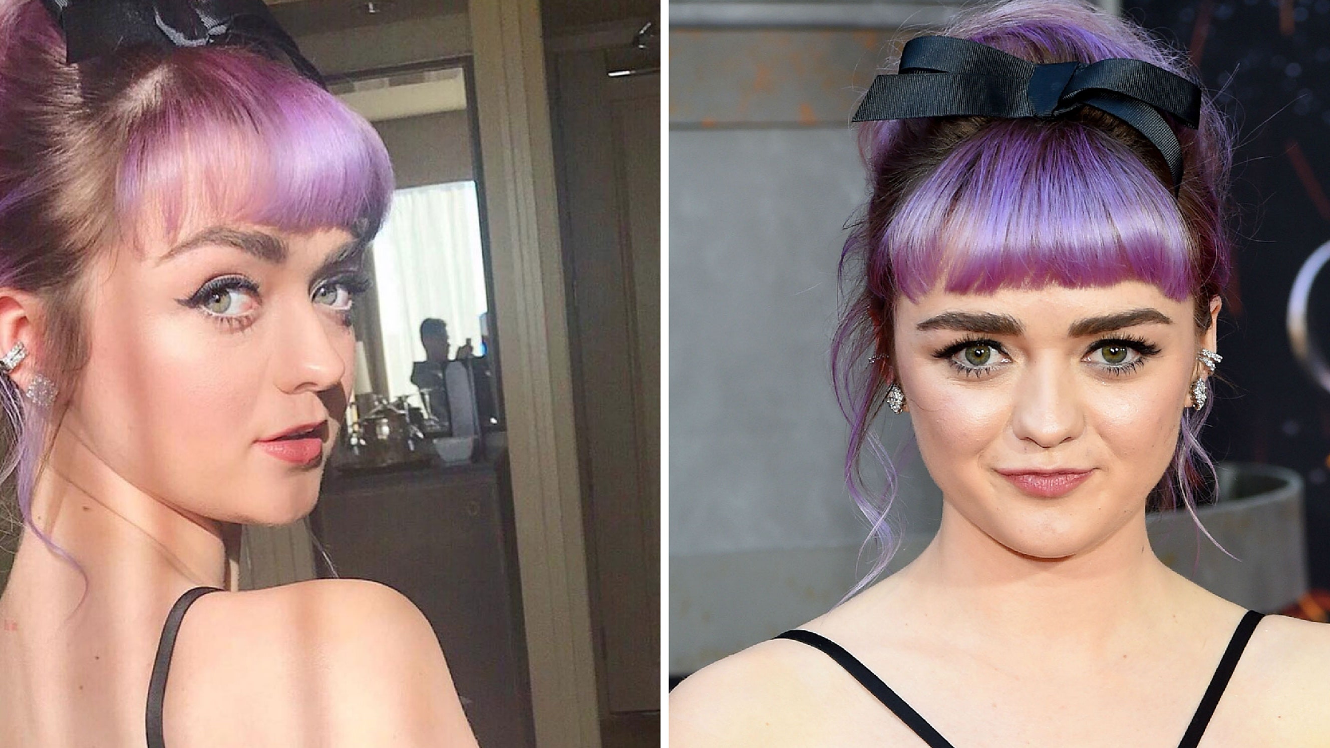 Maisie Williams Purple Hair Style Wallpapers