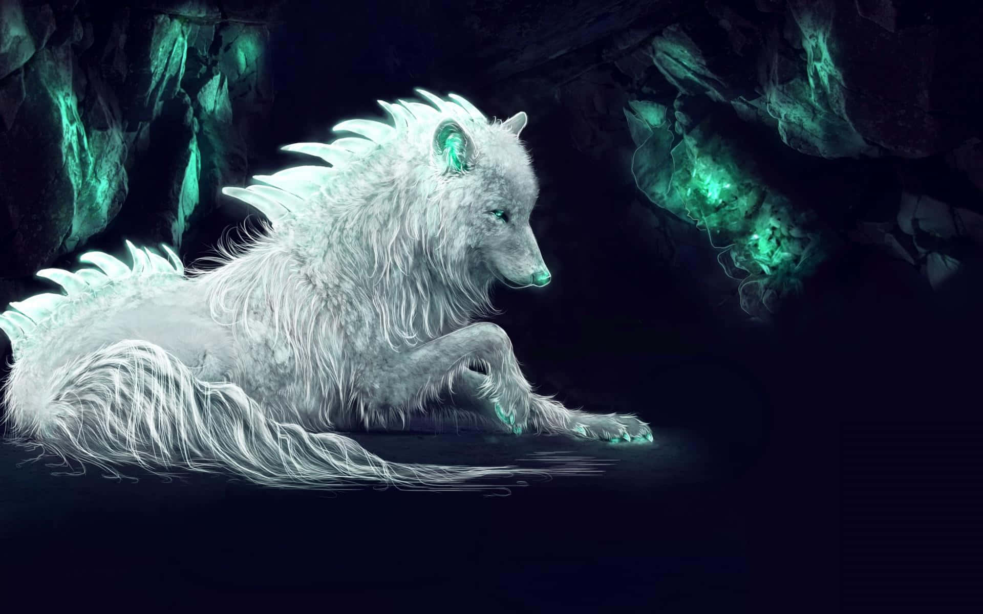 Man Riding A White Wolf
 Wallpapers