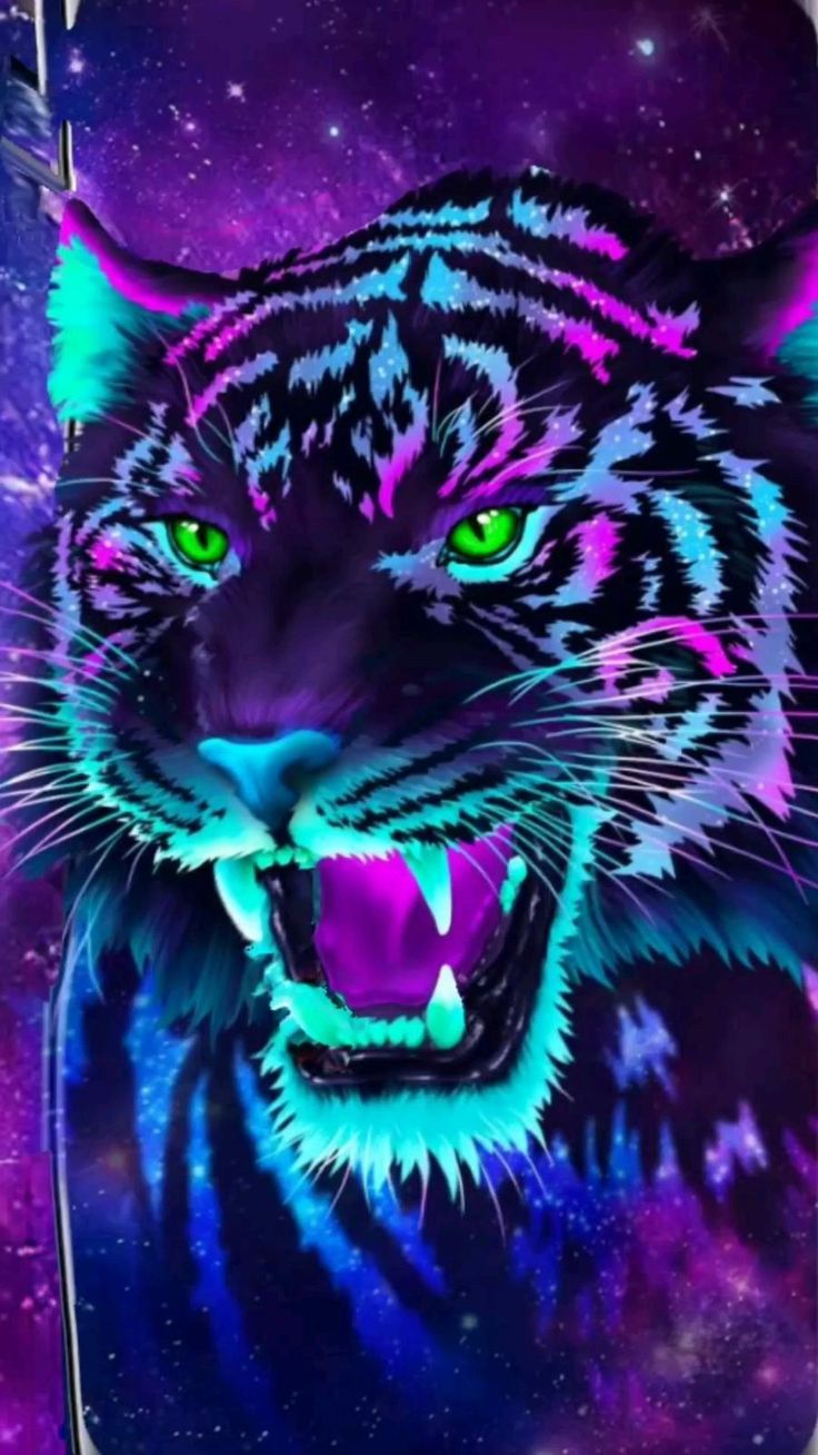 Man With Neon Tiger Synthwave Wallpapers