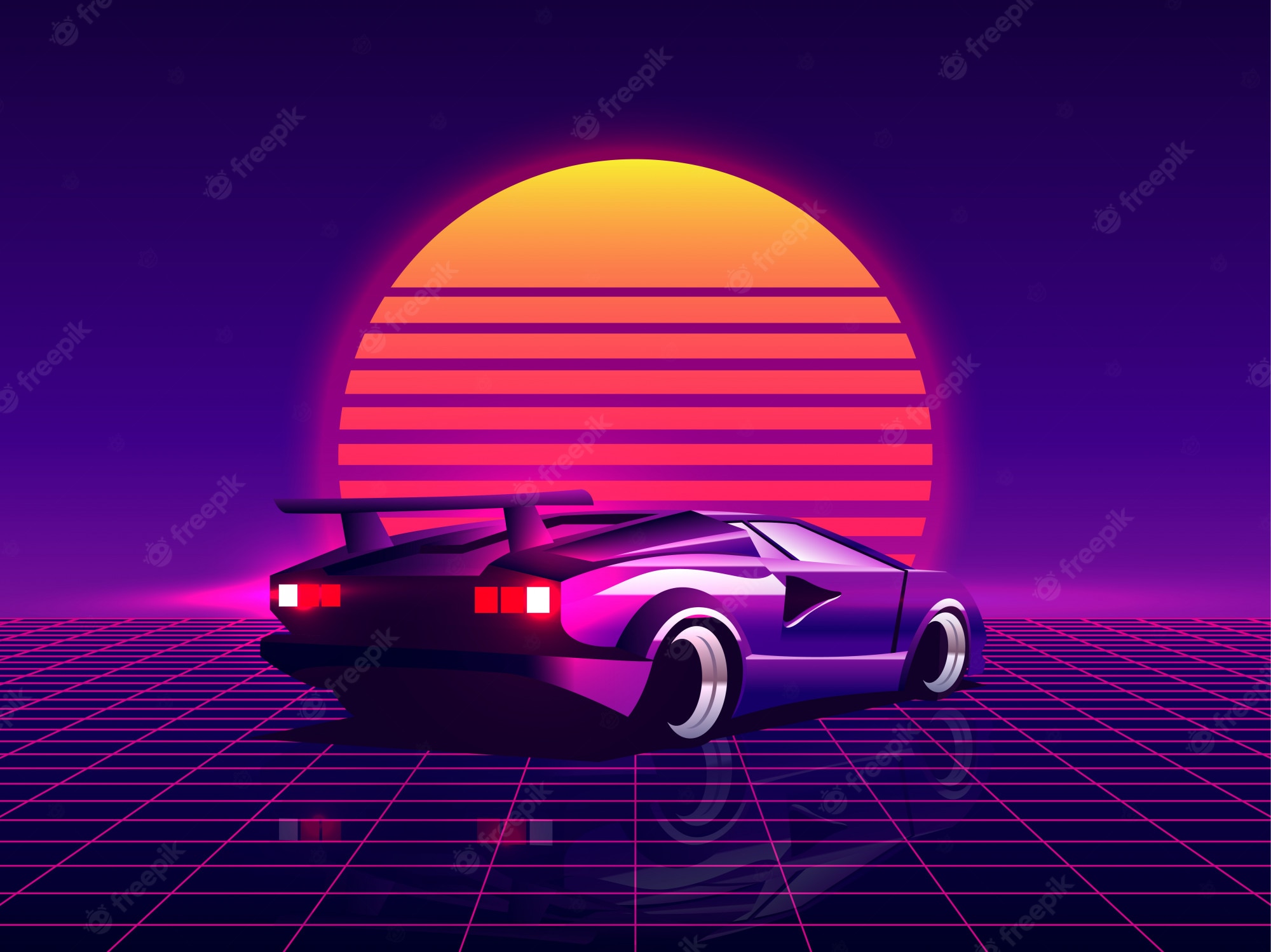 Man With Neon Tiger Synthwave Wallpapers