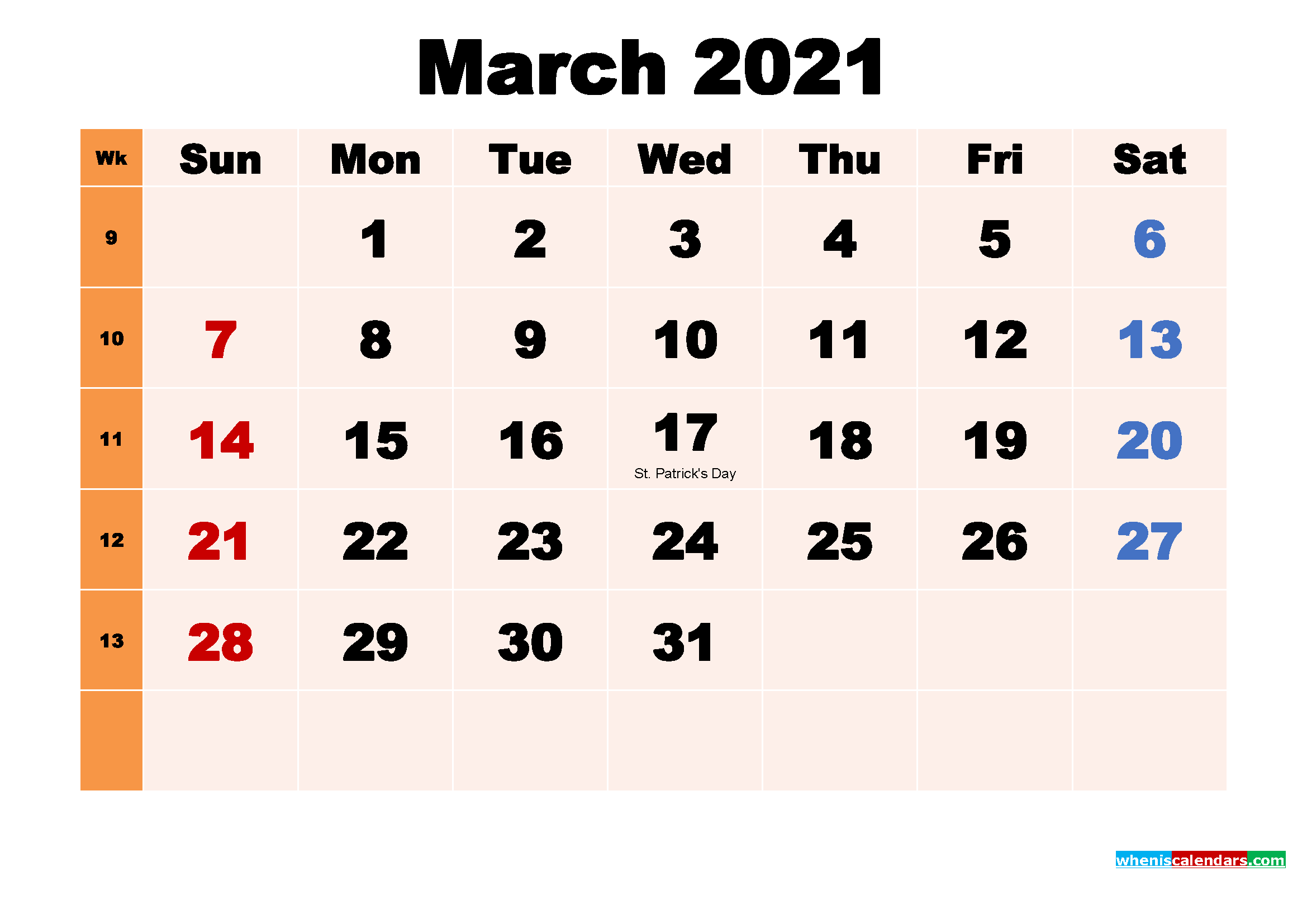 March 2021 Calendar Wallpapers