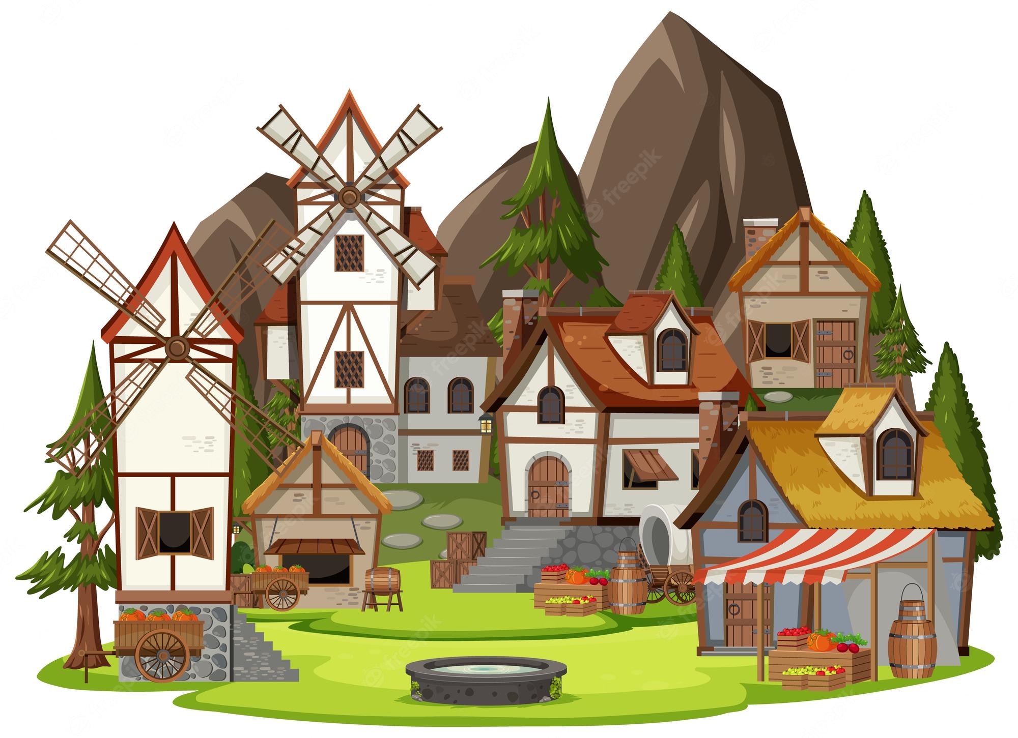 Medieval Village Background