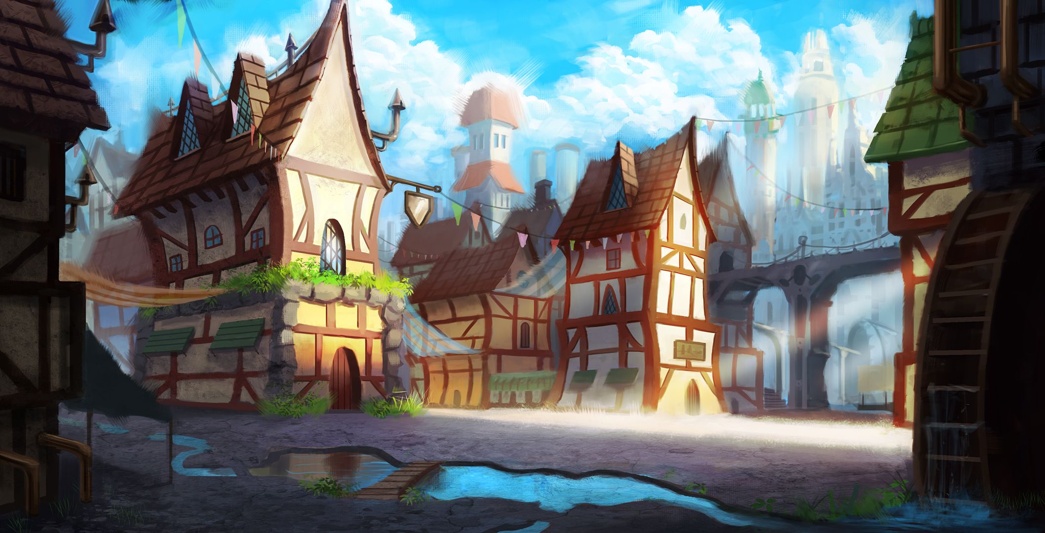 Medieval Village Background