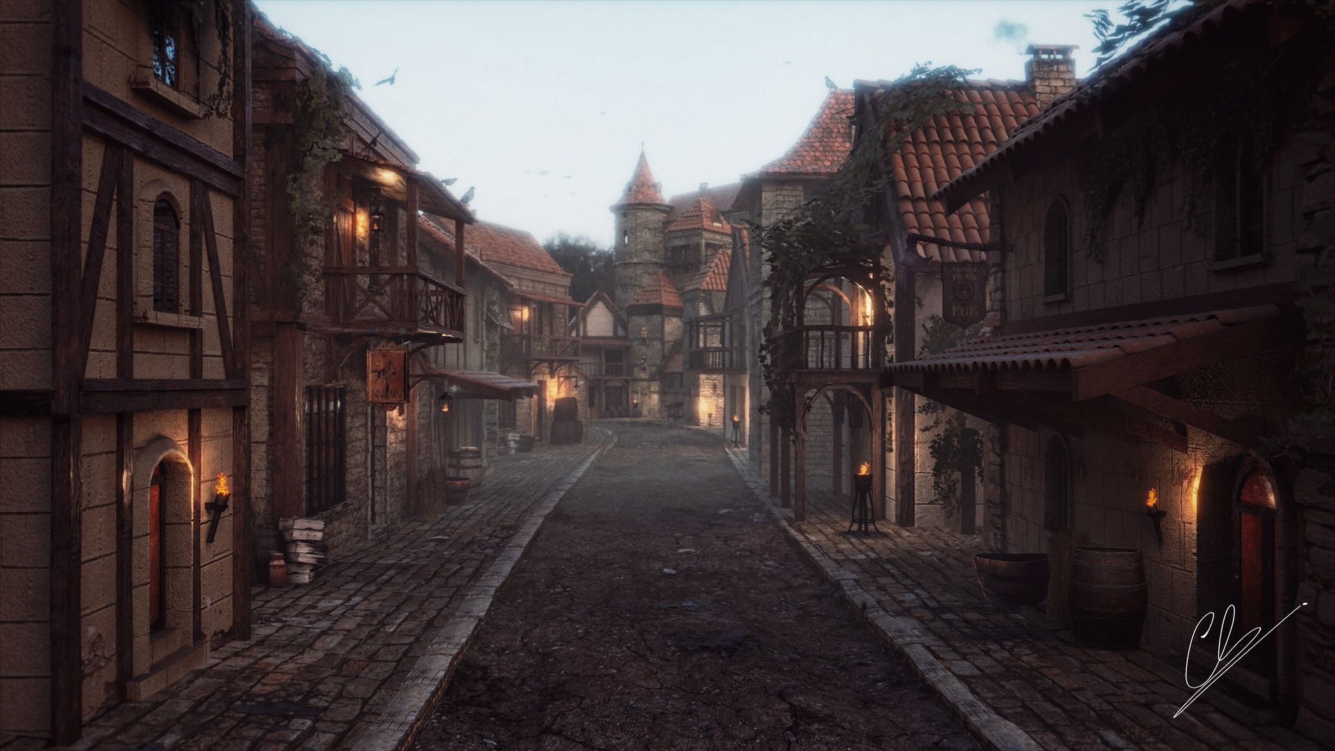 Medieval Village Background