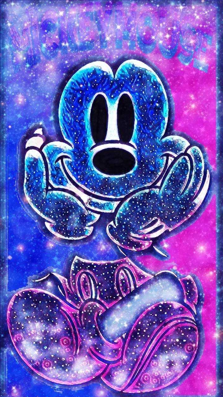 Mickey Mouse Blue Background