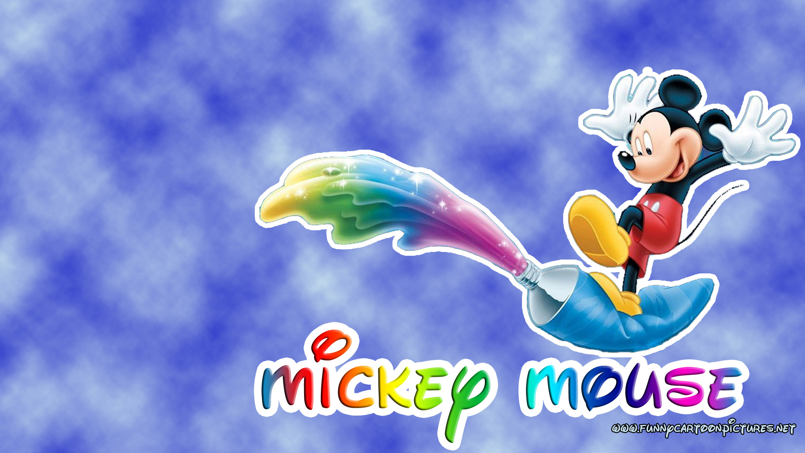 Mickey Mouse Blue Background