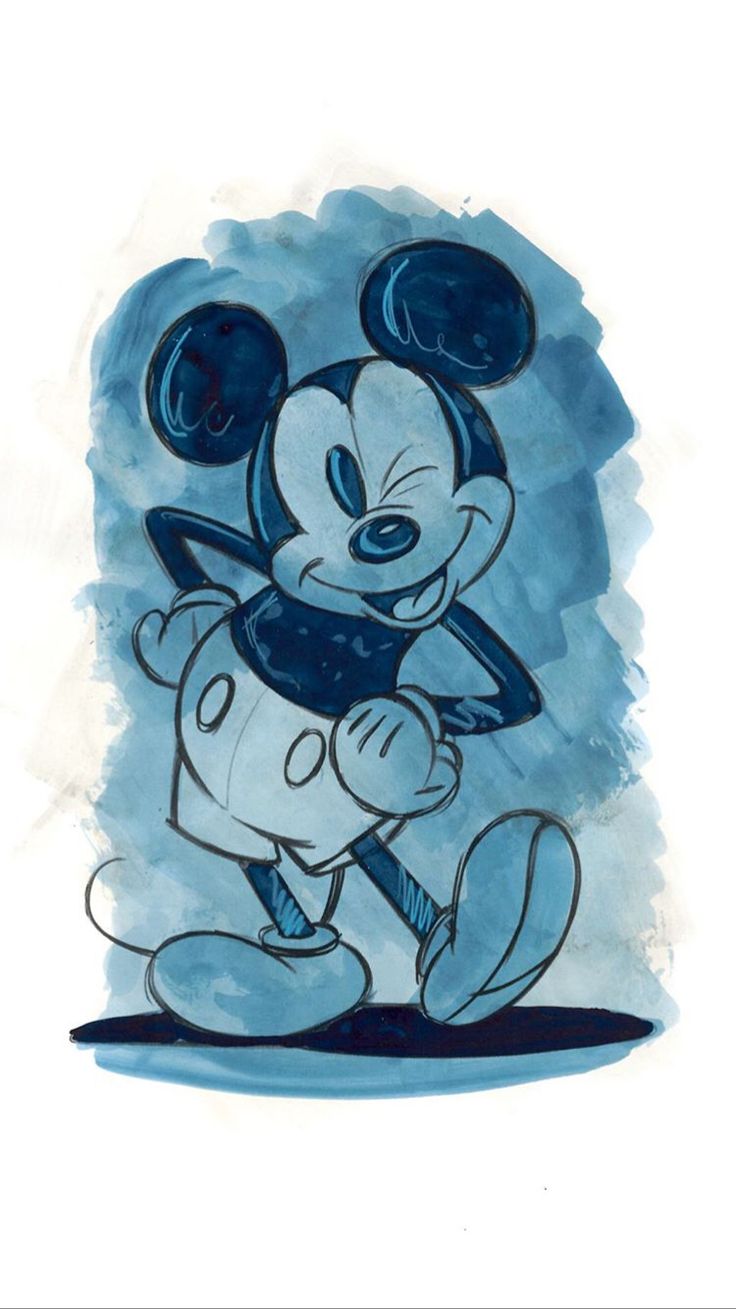 Mickey Mouse Blue Background