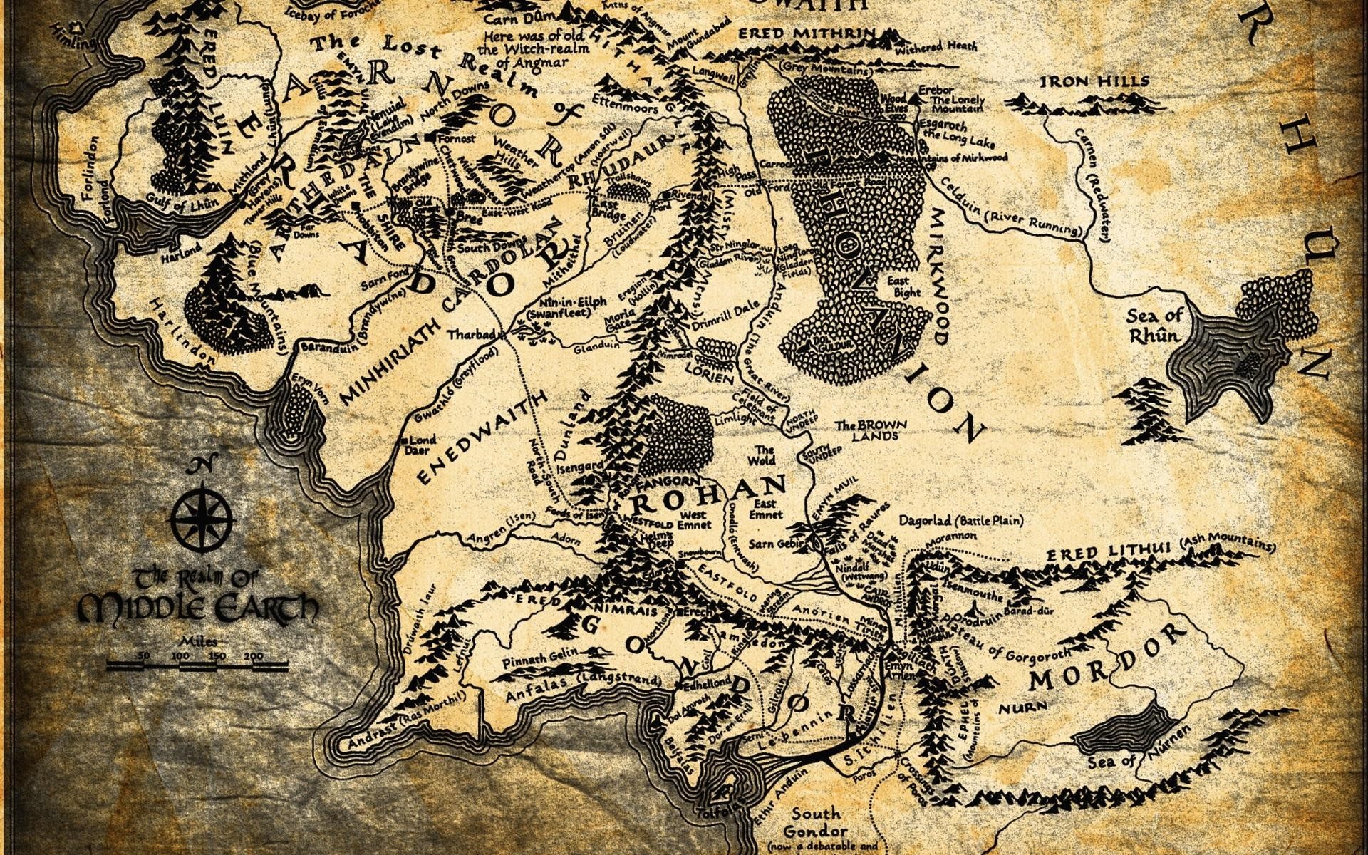 Middle Earth Map High Resolution Wallpapers