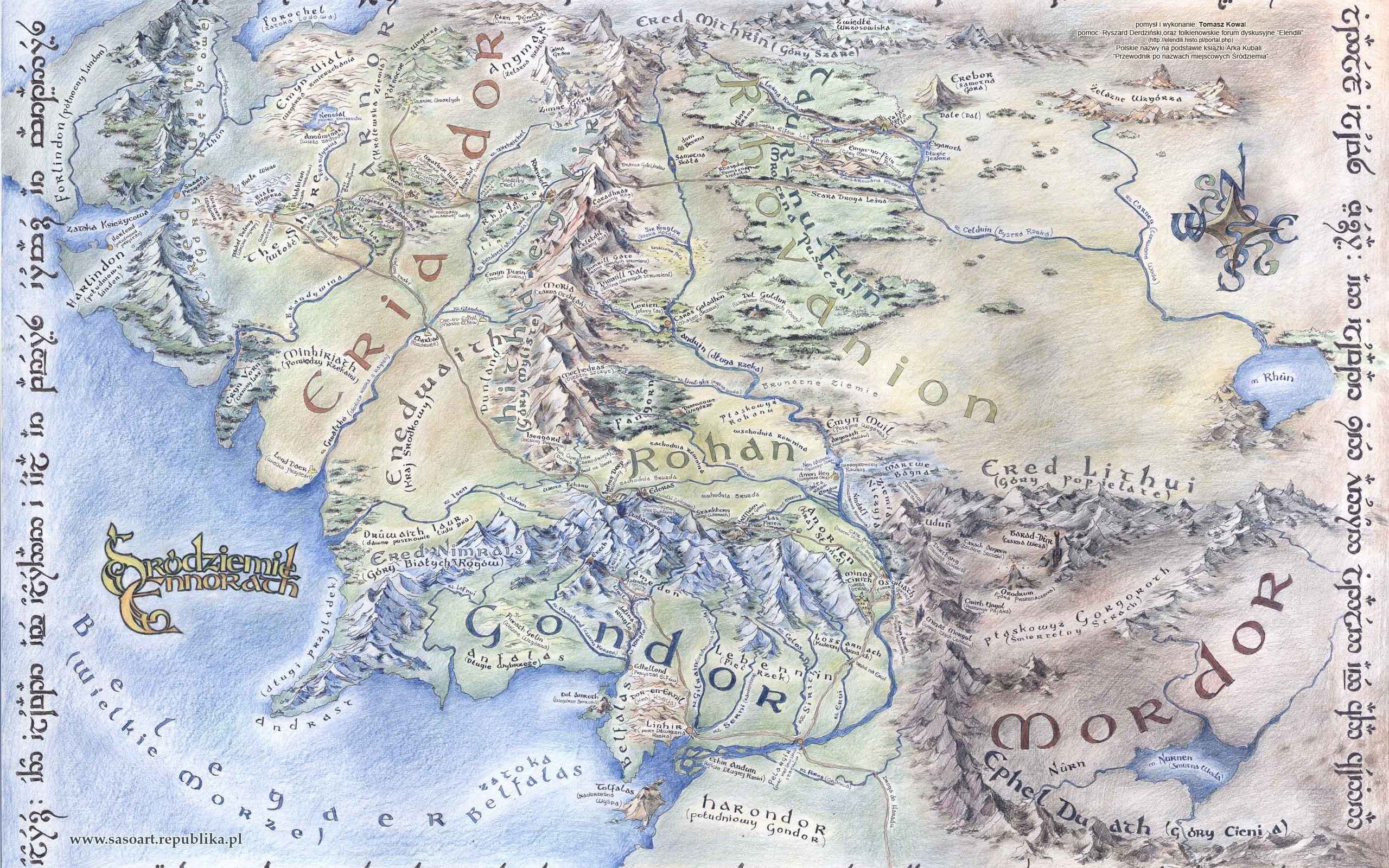 Middle Earth Map High Resolution Wallpapers