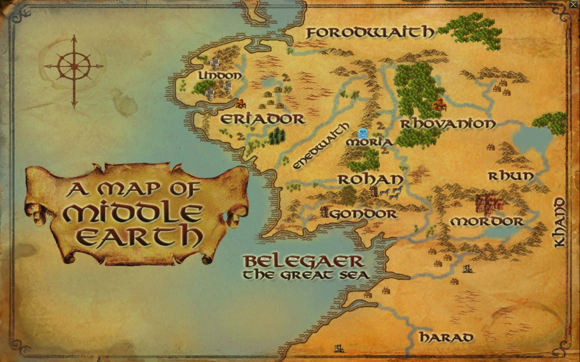 Middle Earth Map High Resolution Wallpapers