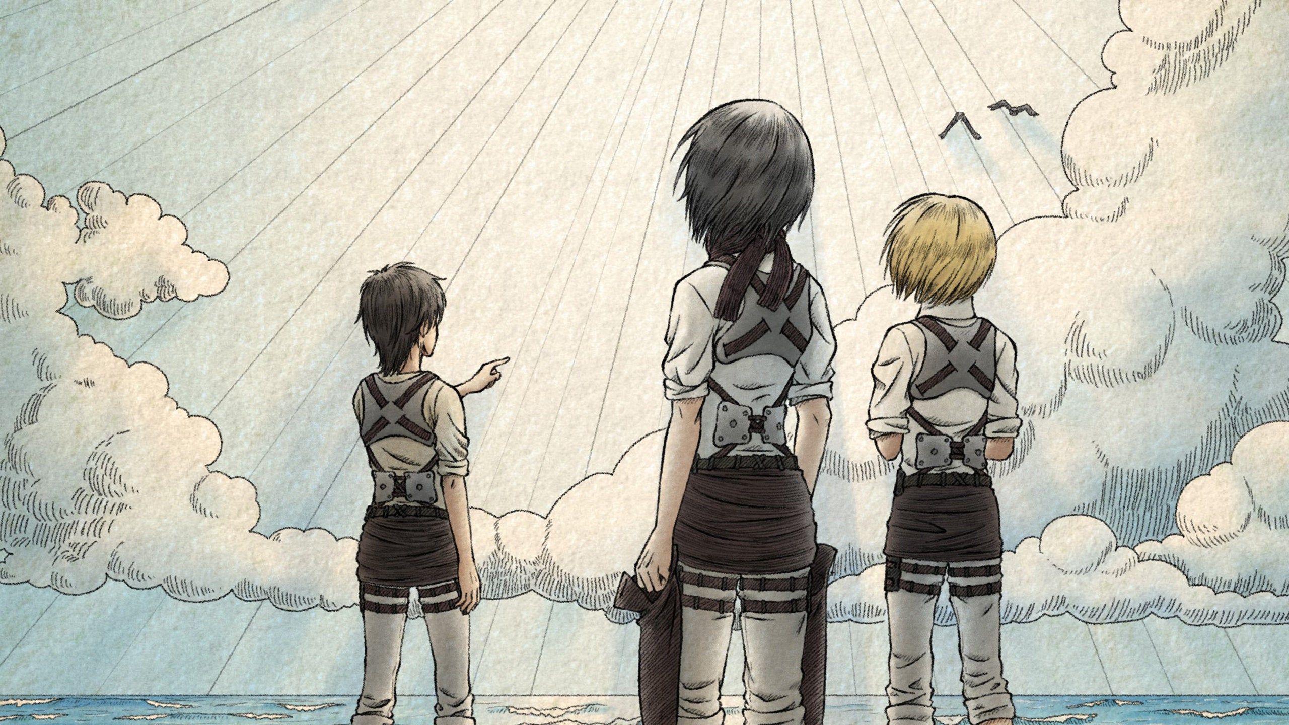 Mikasa Ackerman, Eren Yeager And Armin Arlert Wallpapers