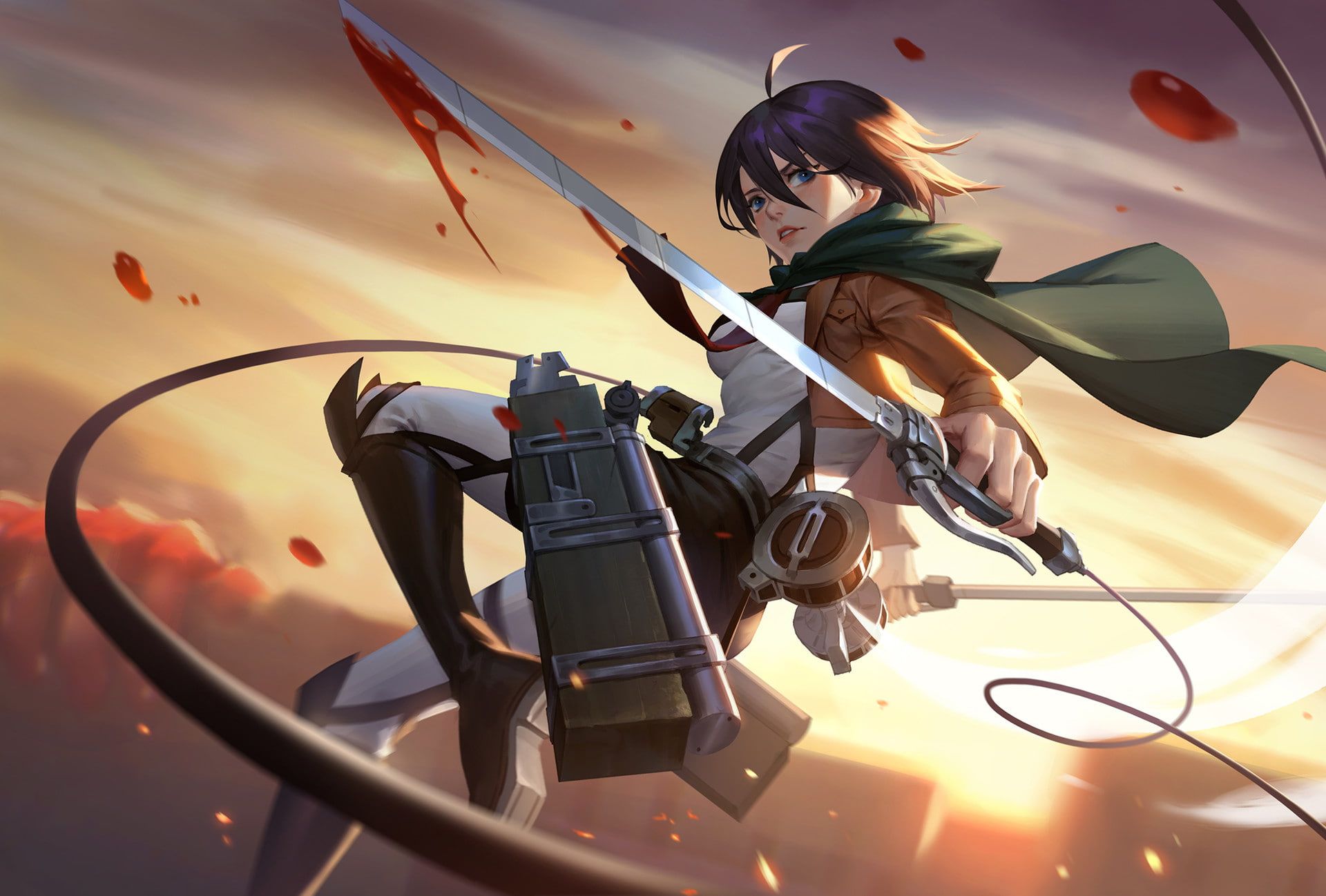 Mikasa Ackerman With Sword Wallpapers