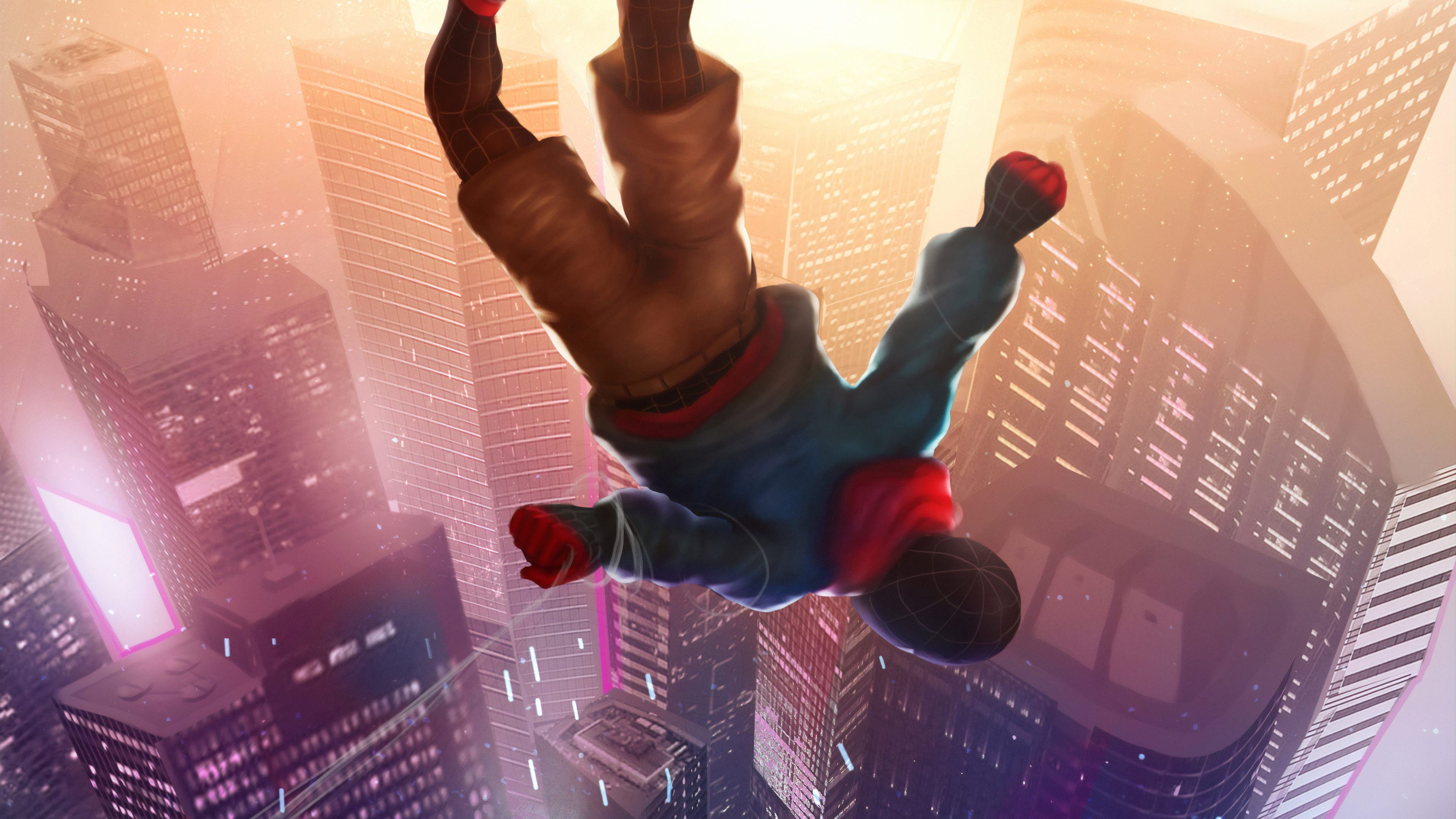 Miles Morales Spider-Man Falling Cool Wallpapers