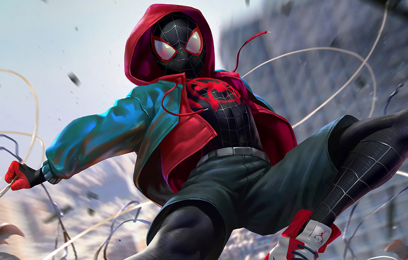 Miles Morales Spider-Man Fire Hand Wallpapers