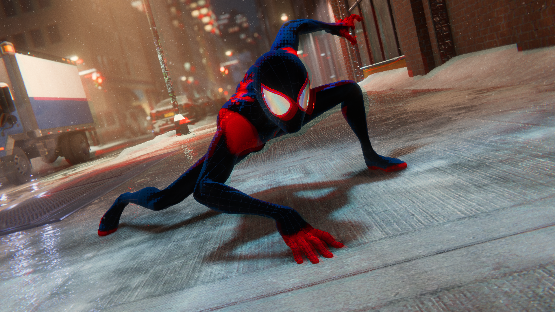 Miles Morales Spider Man Flying Wallpapers