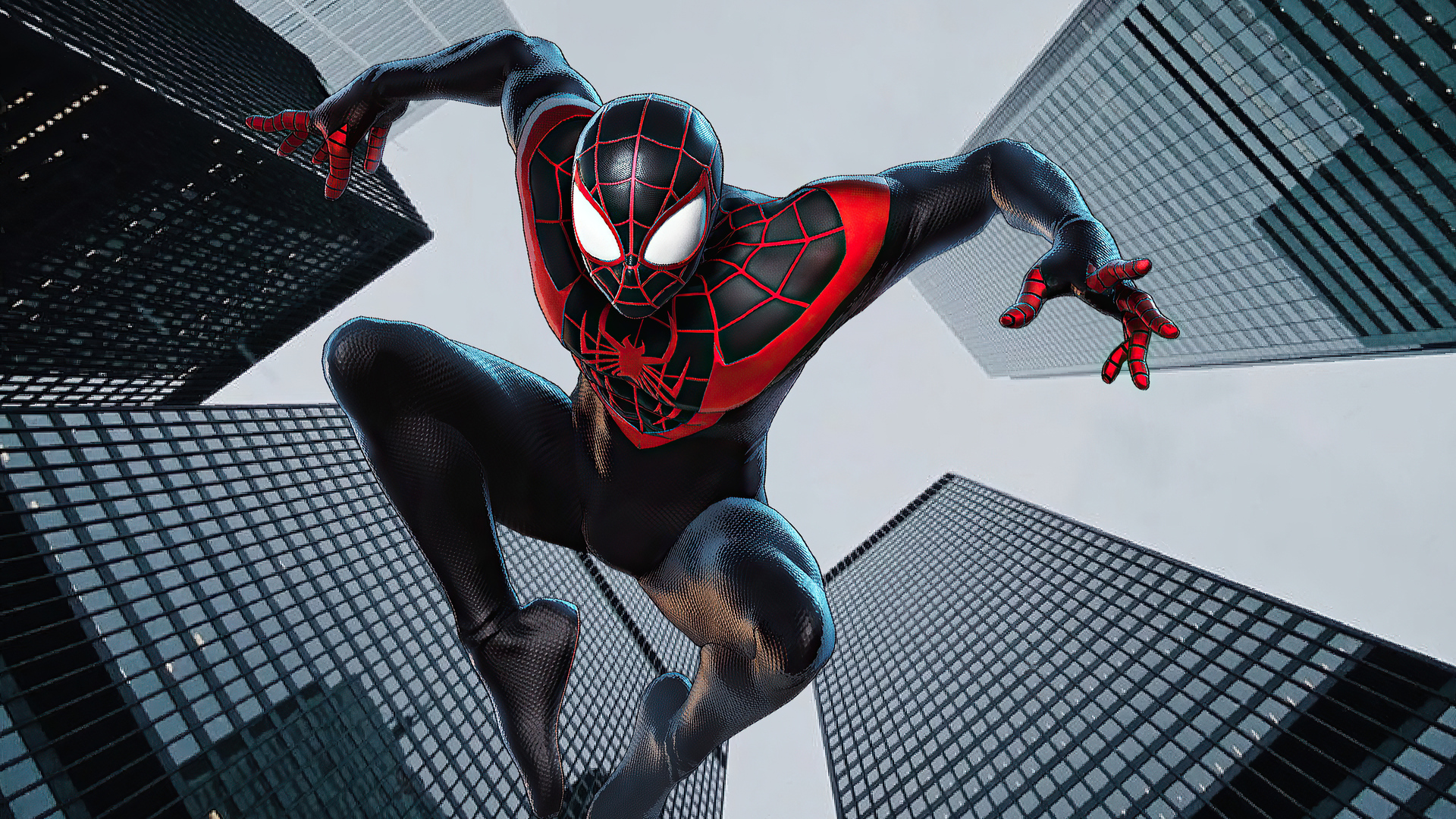 Miles Morales Spider Man Flying Wallpapers