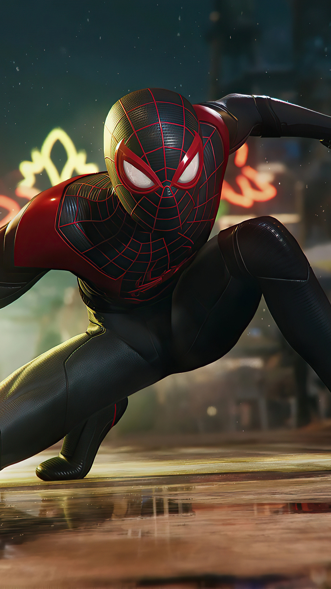 Miles Morales Spider Man Flying Wallpapers