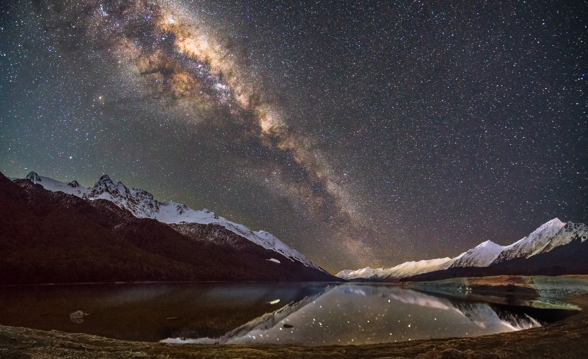 Milky Way And Mountain Reflection Wallpapers