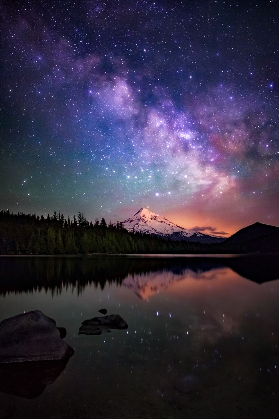 Milky Way And Mountain Reflection Wallpapers