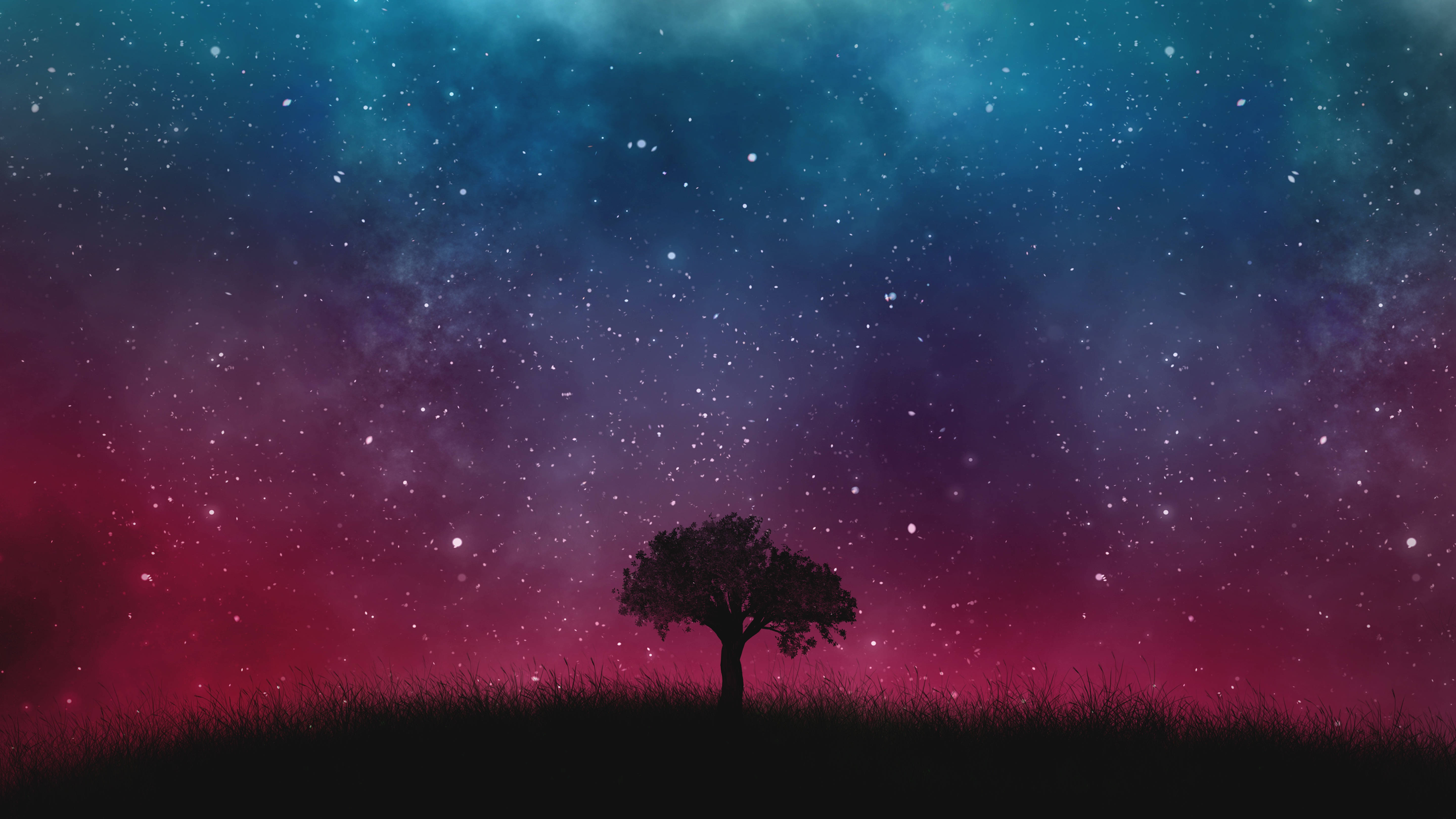 Milky Way Cool Hd Lonely Tree Wallpapers