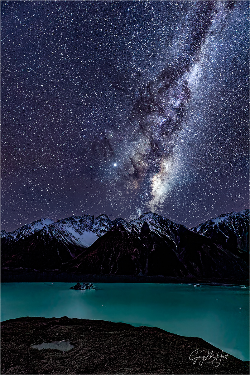 Milky Way Over Winter Mountain Lake Wallpapers