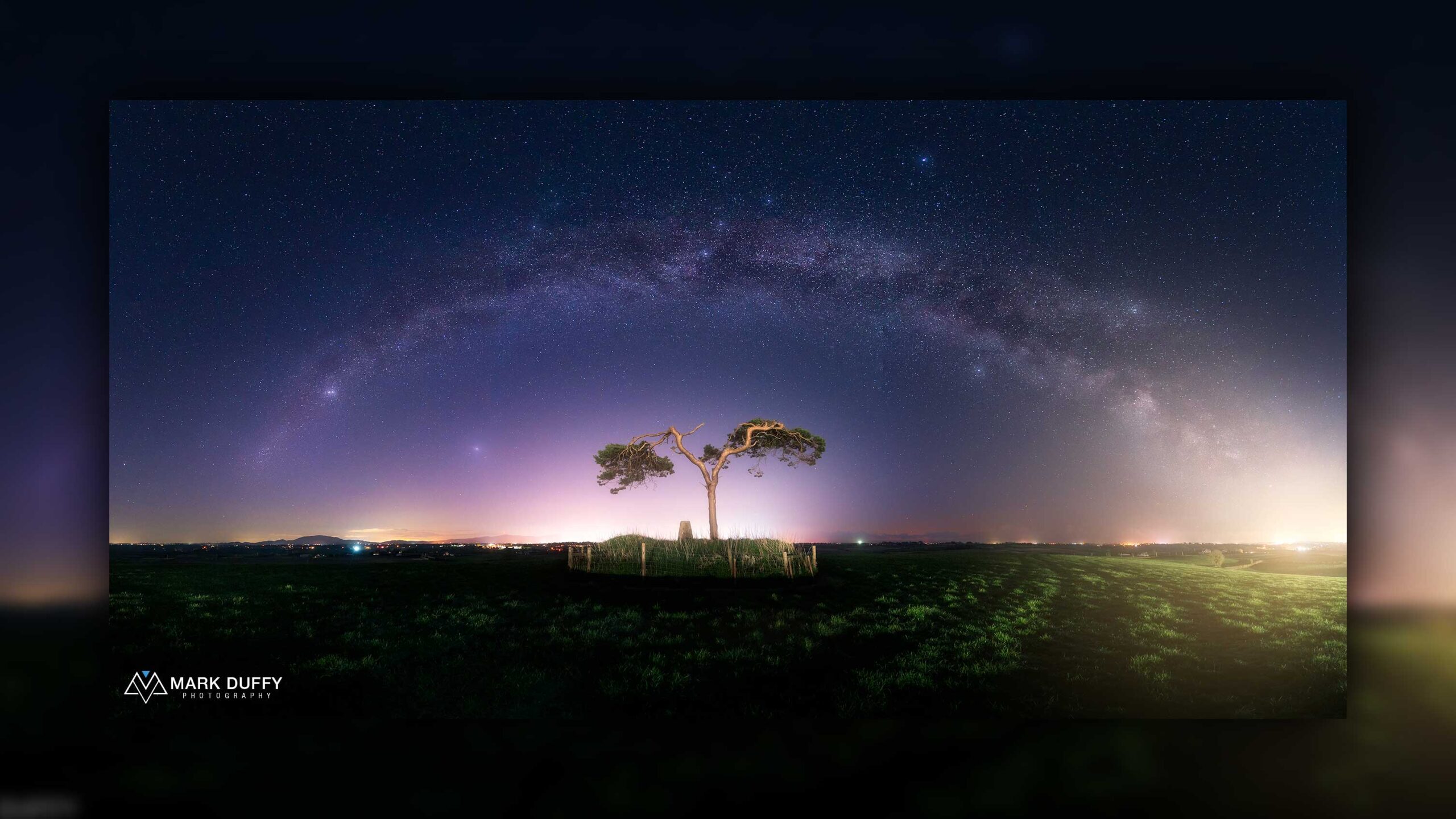 Milky Way Tree Field Wallpapers