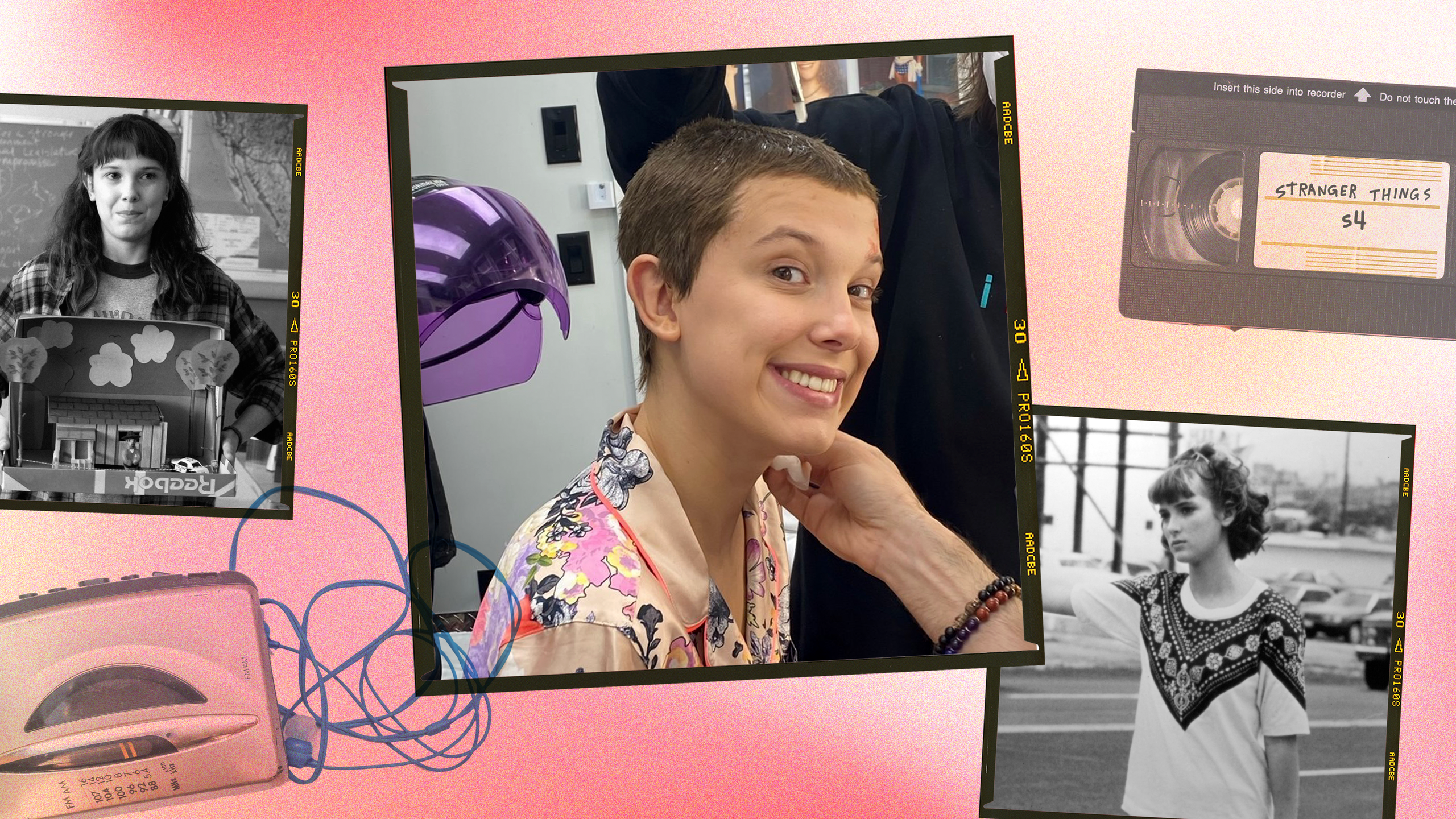 Millie Bobby Brown As Eleven In Stranger Things Logo Wallpapers