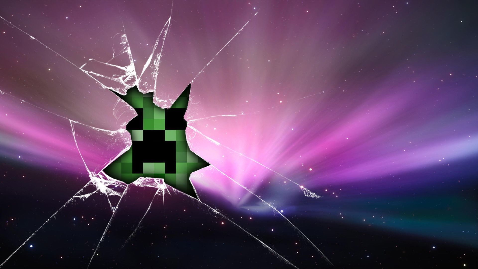 minecraft creeper glass broken wallpapers Wallpapers