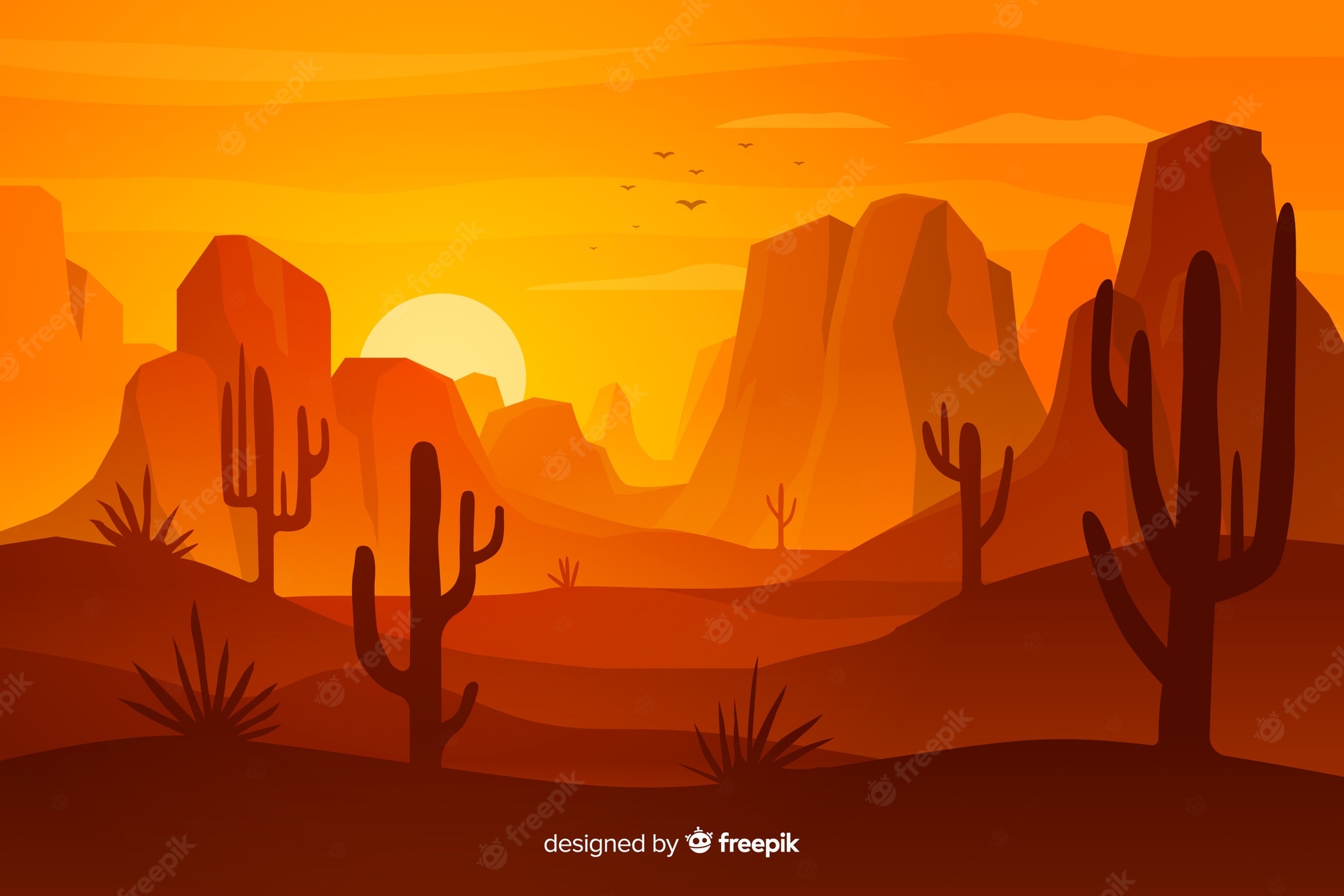 Minimal Artistic Desert Sunset Wallpapers