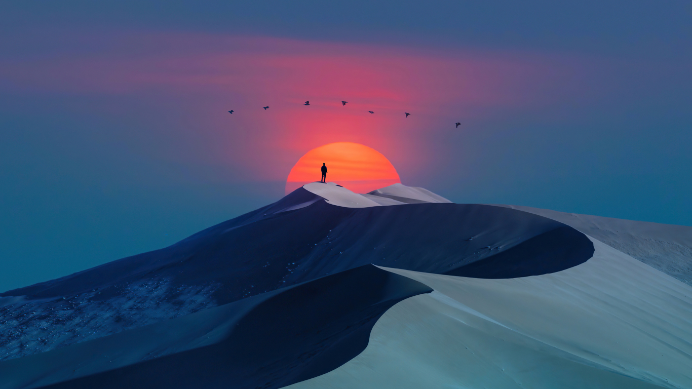 Minimal Artistic Desert Sunset Wallpapers