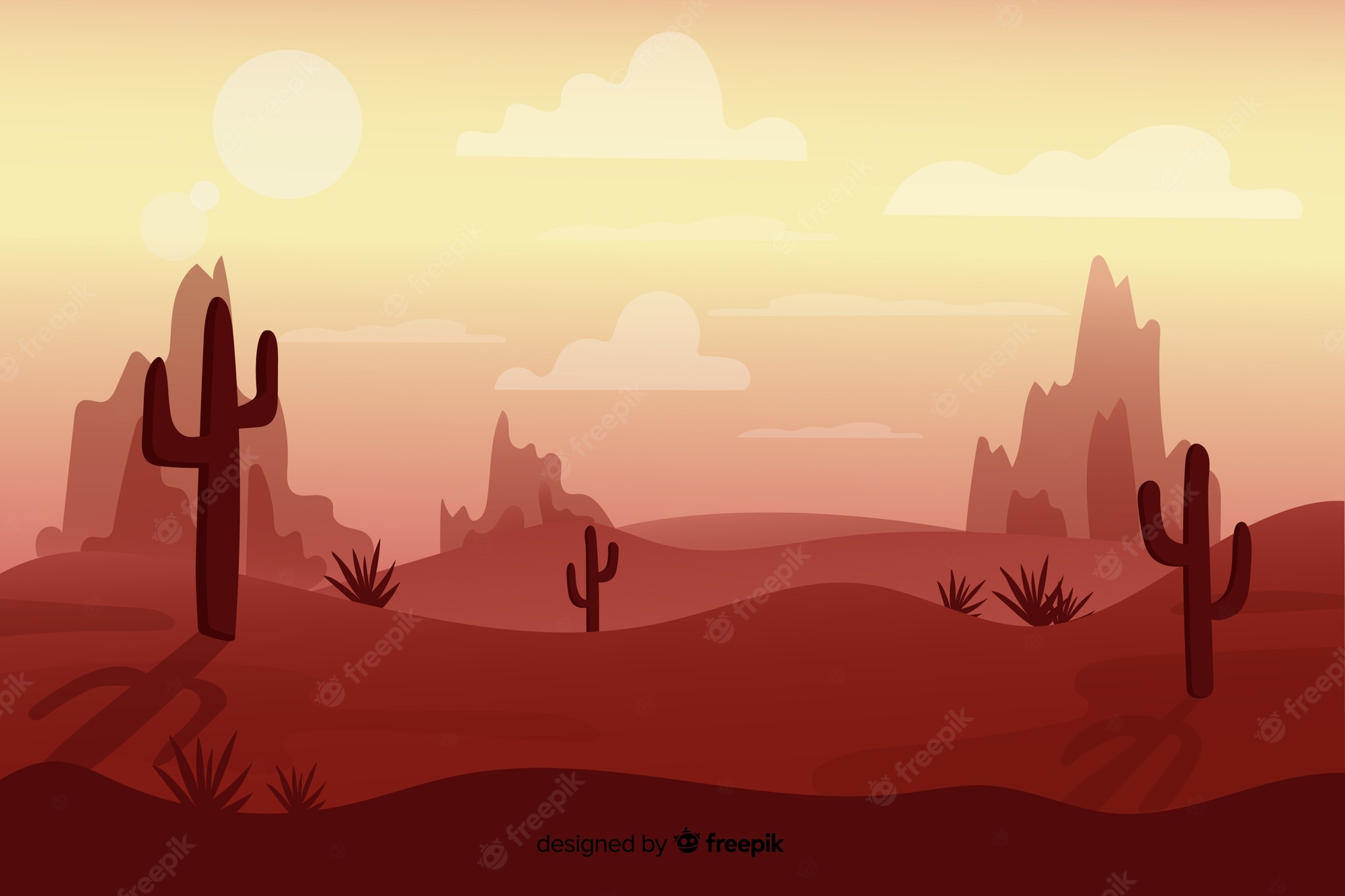 Minimal Artistic Desert Sunset Wallpapers