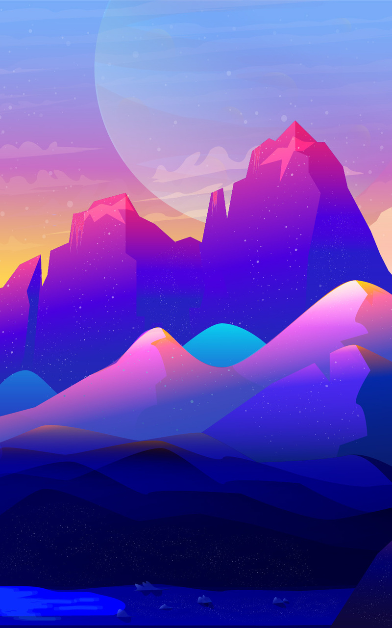 Minimal Colorful Mountains Wallpapers