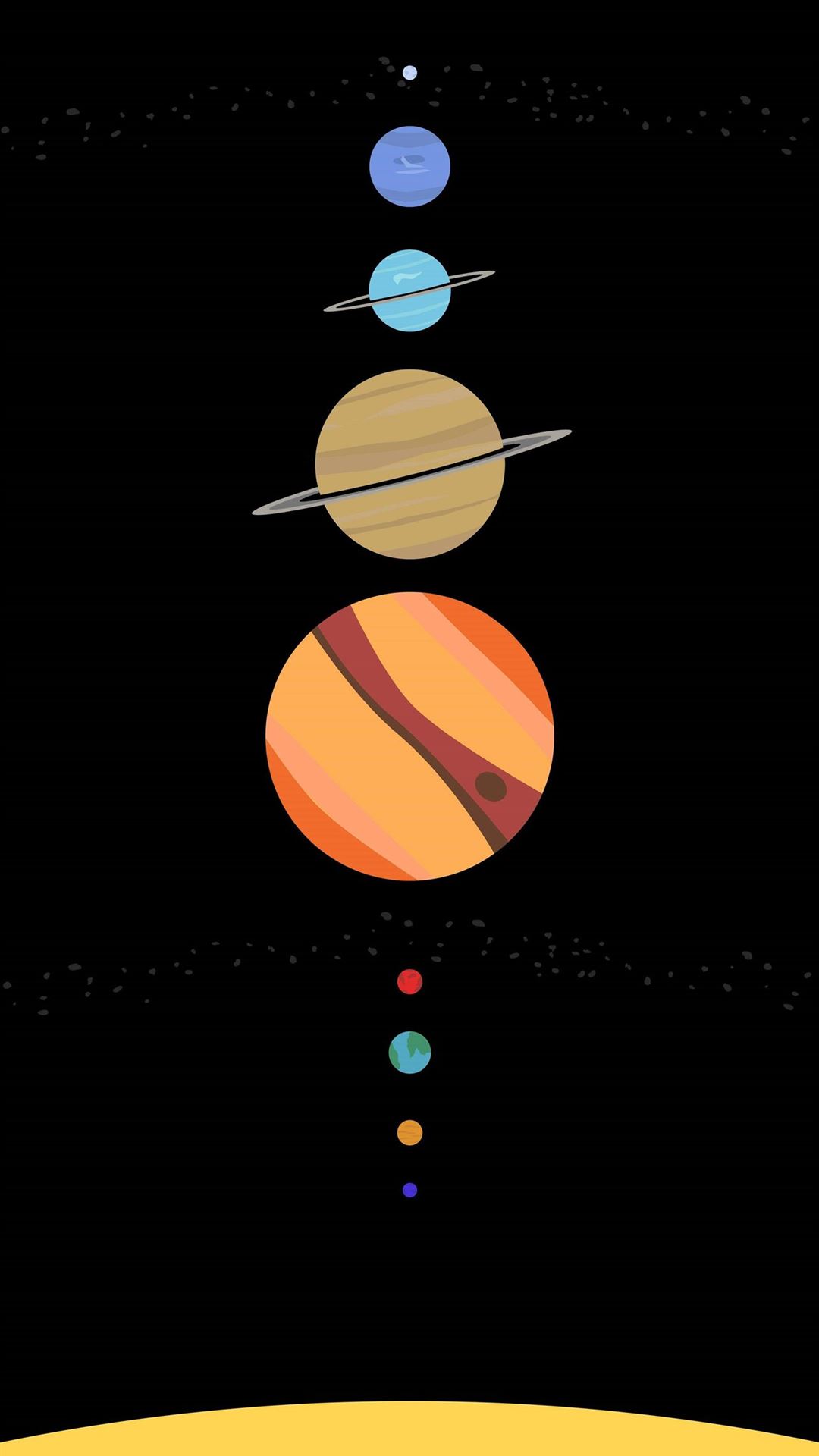 Minimal Colourful Solar System Wallpapers