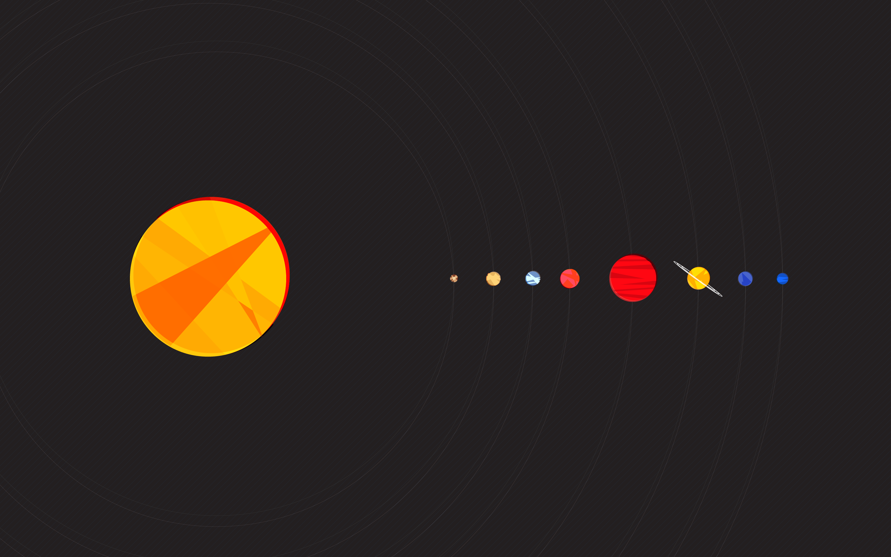 Minimal Colourful Solar System Wallpapers