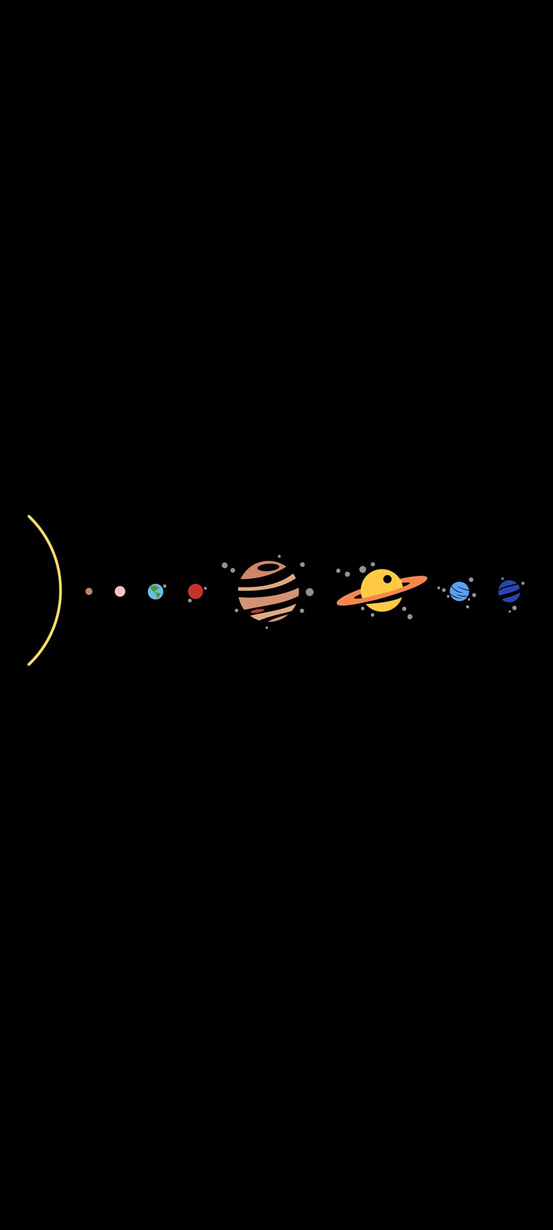 Minimal Colourful Solar System Wallpapers