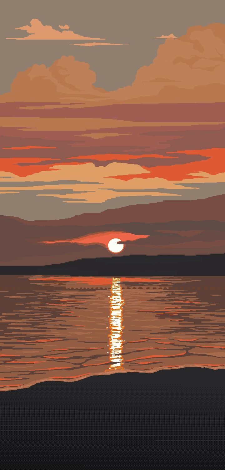 Minimal Lake Sunset Wallpapers