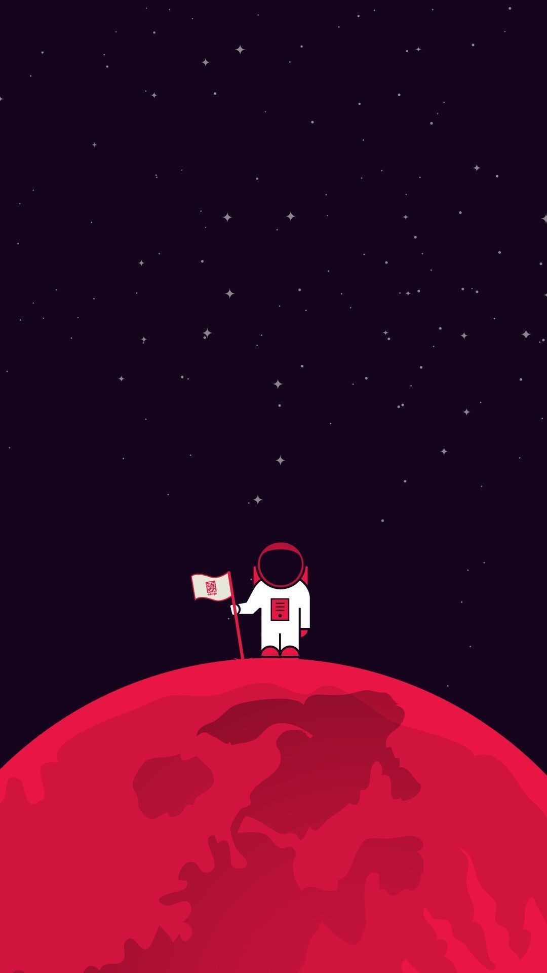 Minimal Planet Red Background