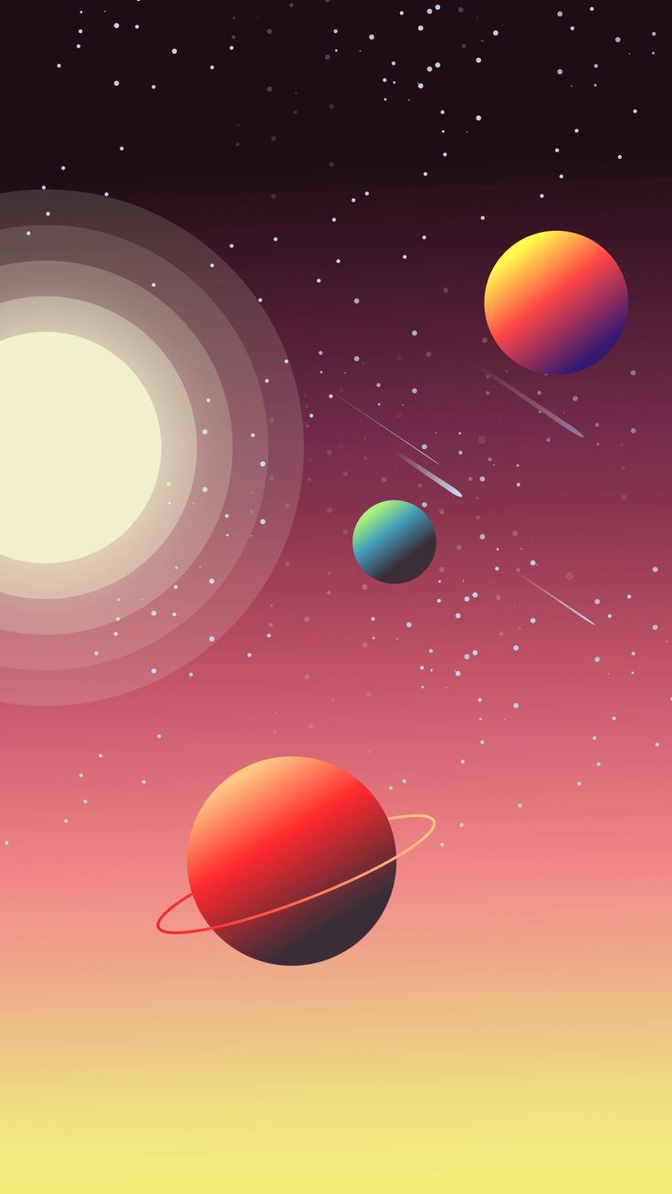 Minimal Planet Red Background