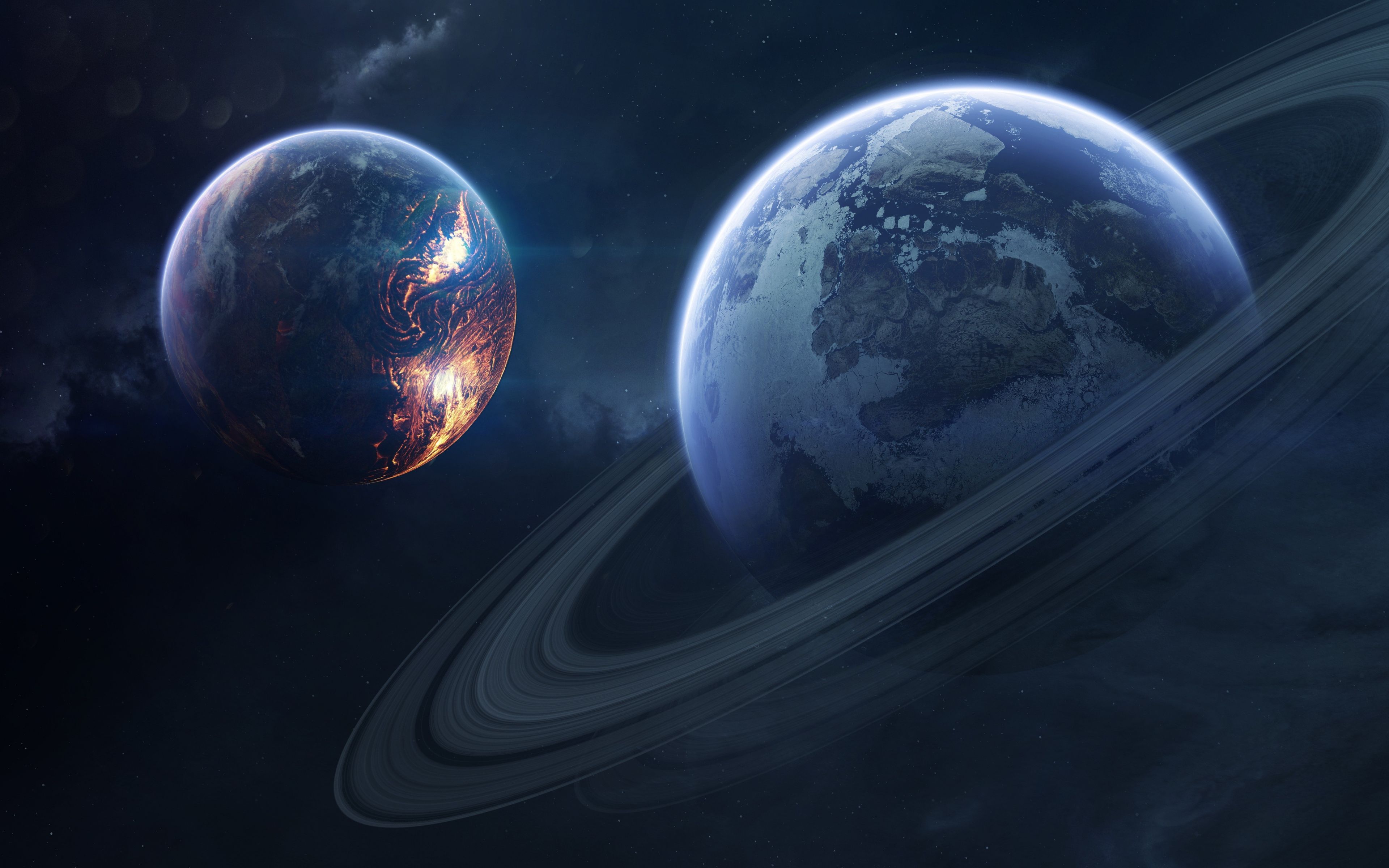 Minimal Saturn Planet Wallpapers