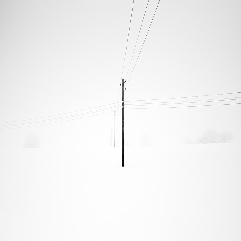 Minimalism Moon And Power Line Wallpapers