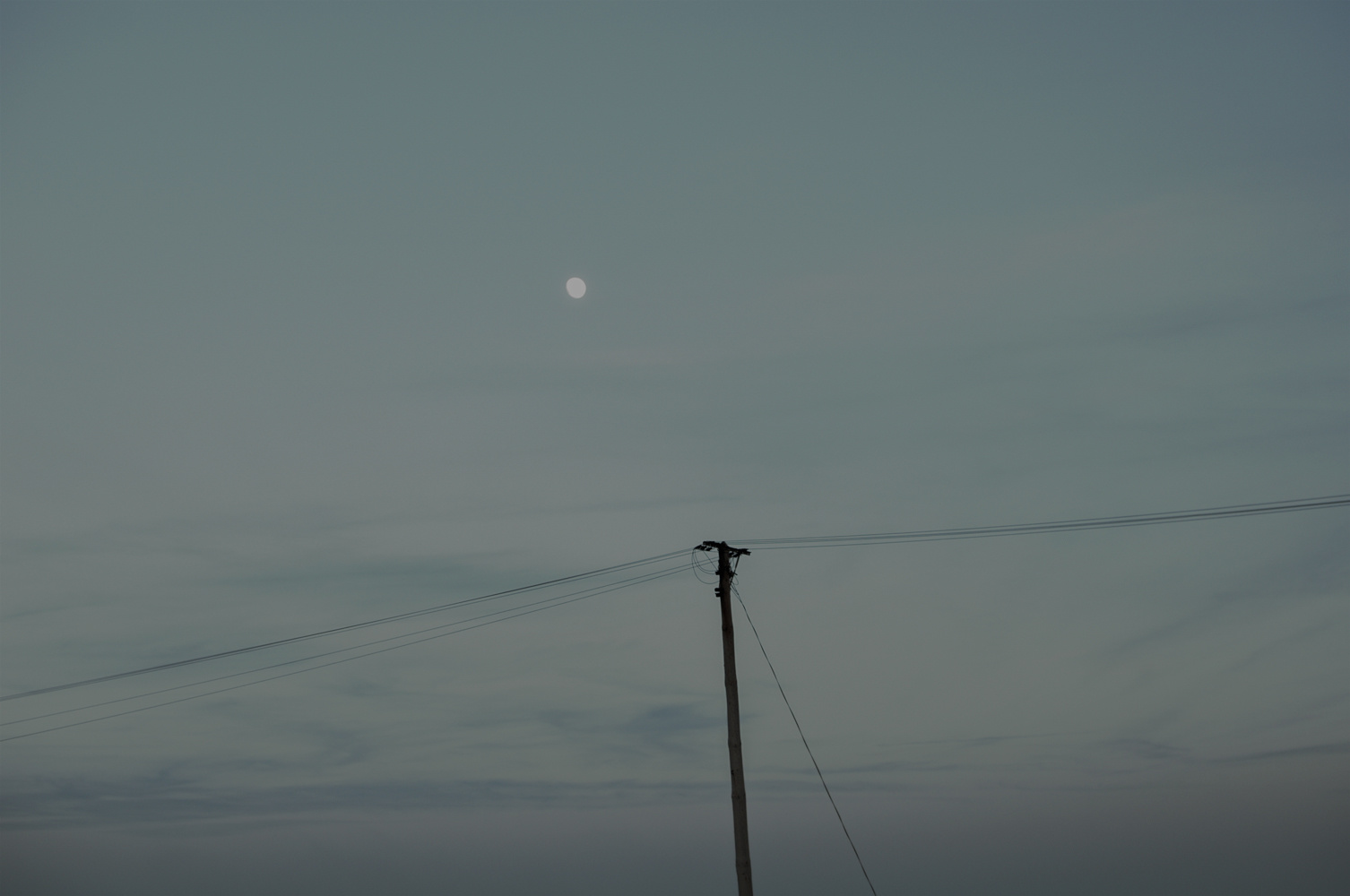 Minimalism Moon And Power Line Wallpapers