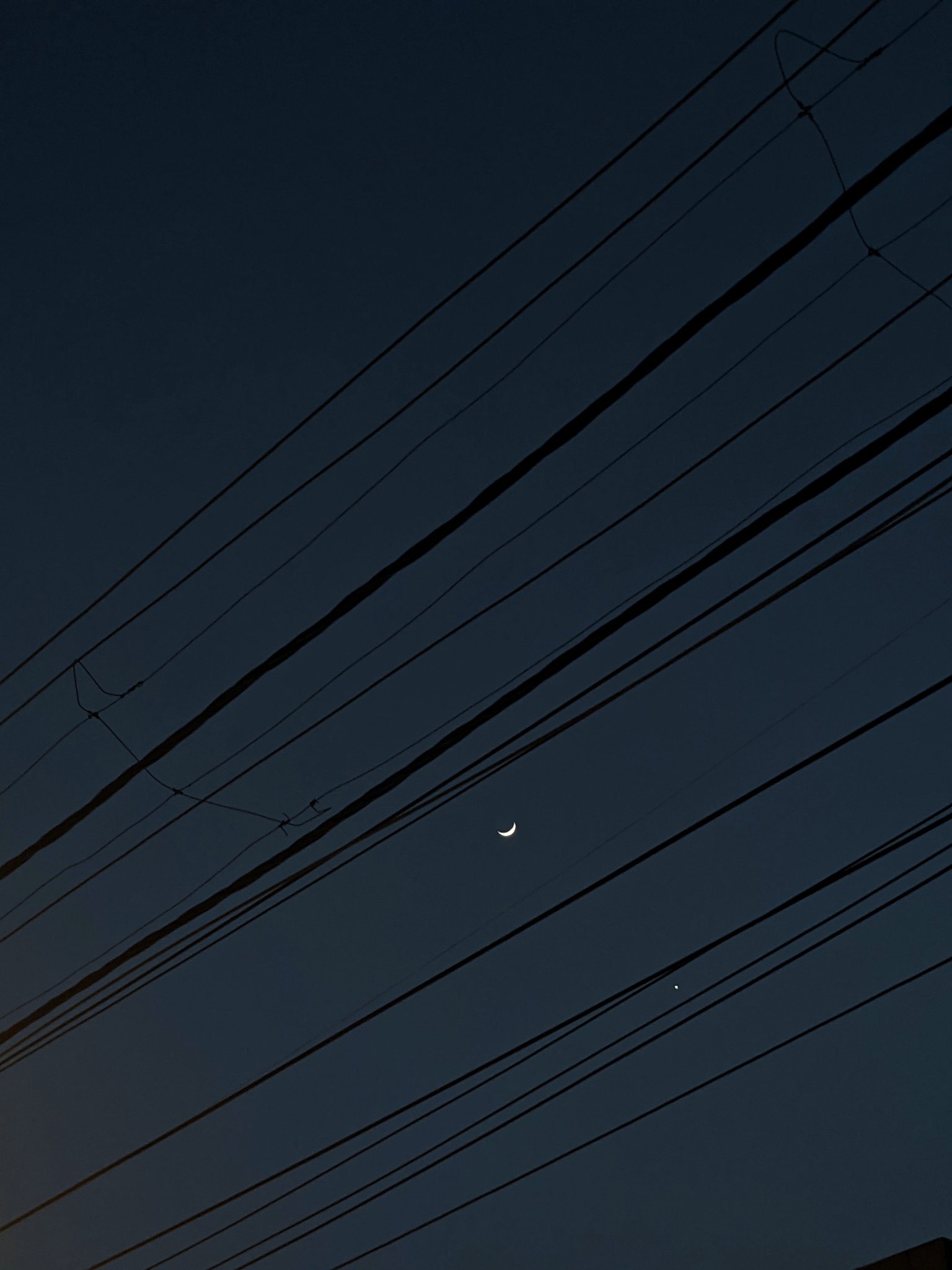 Minimalism Moon And Power Line Wallpapers