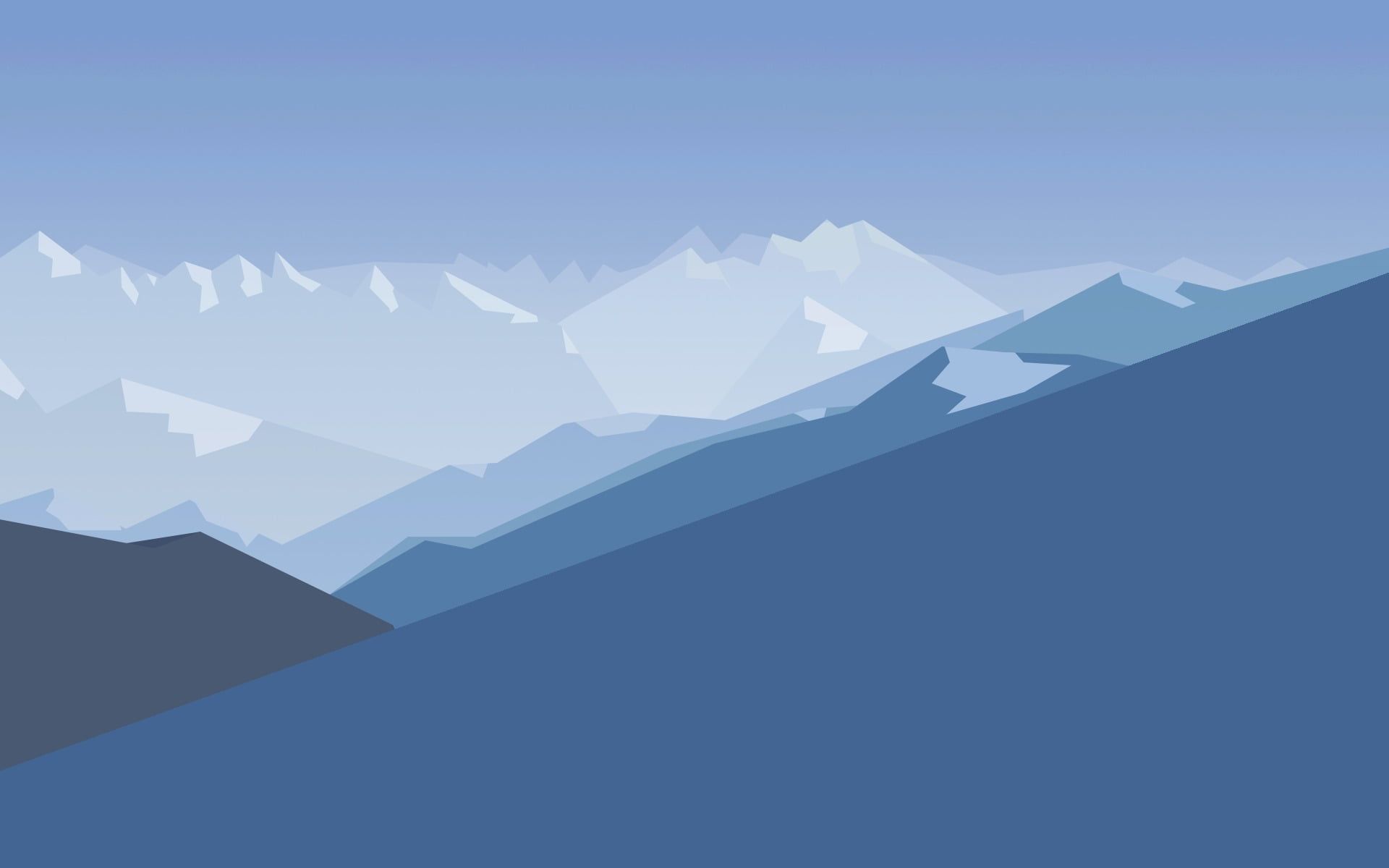 Minimalist Blue Mountains Wallpapers