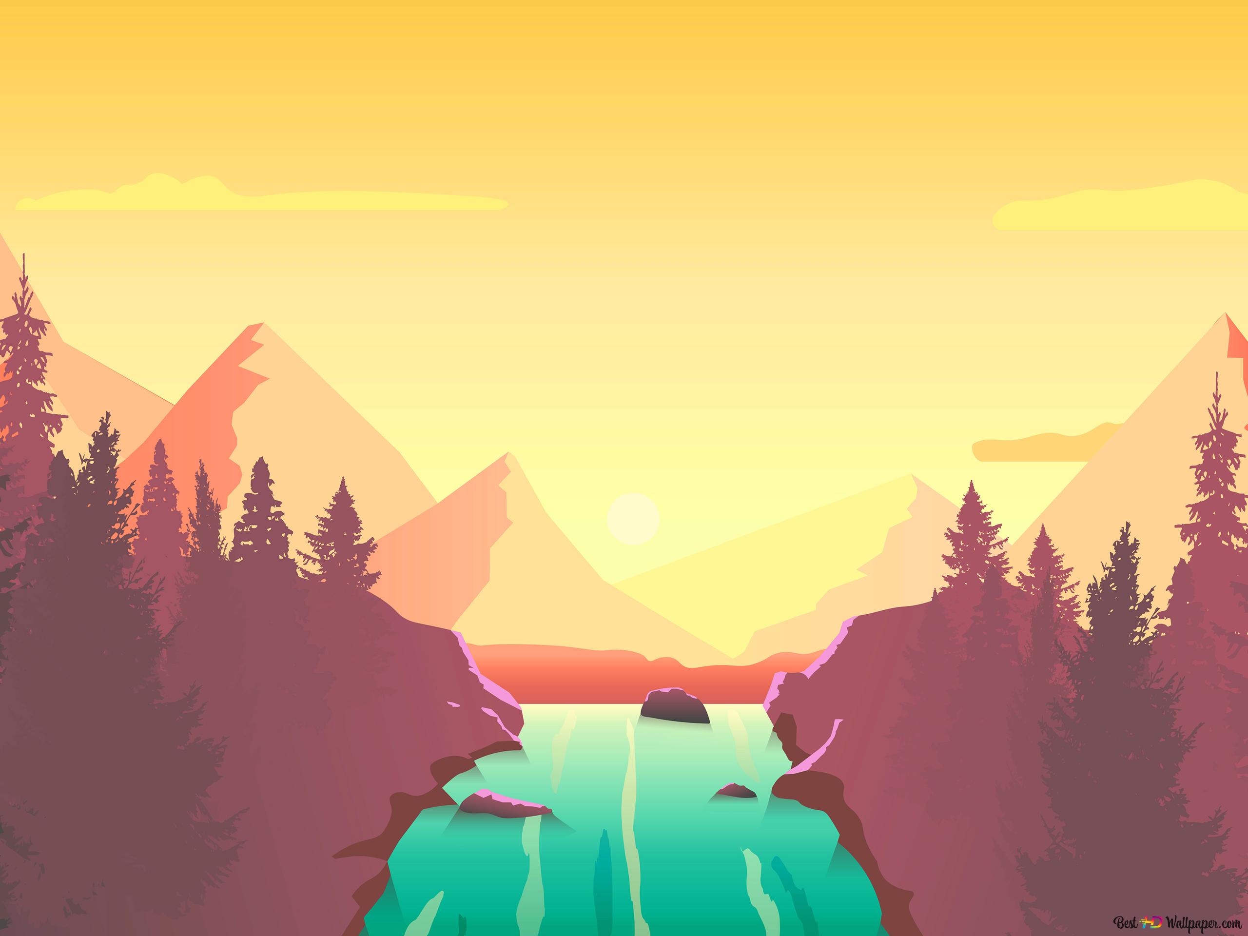 Minimalist Bridge Between Mountains Wallpapers